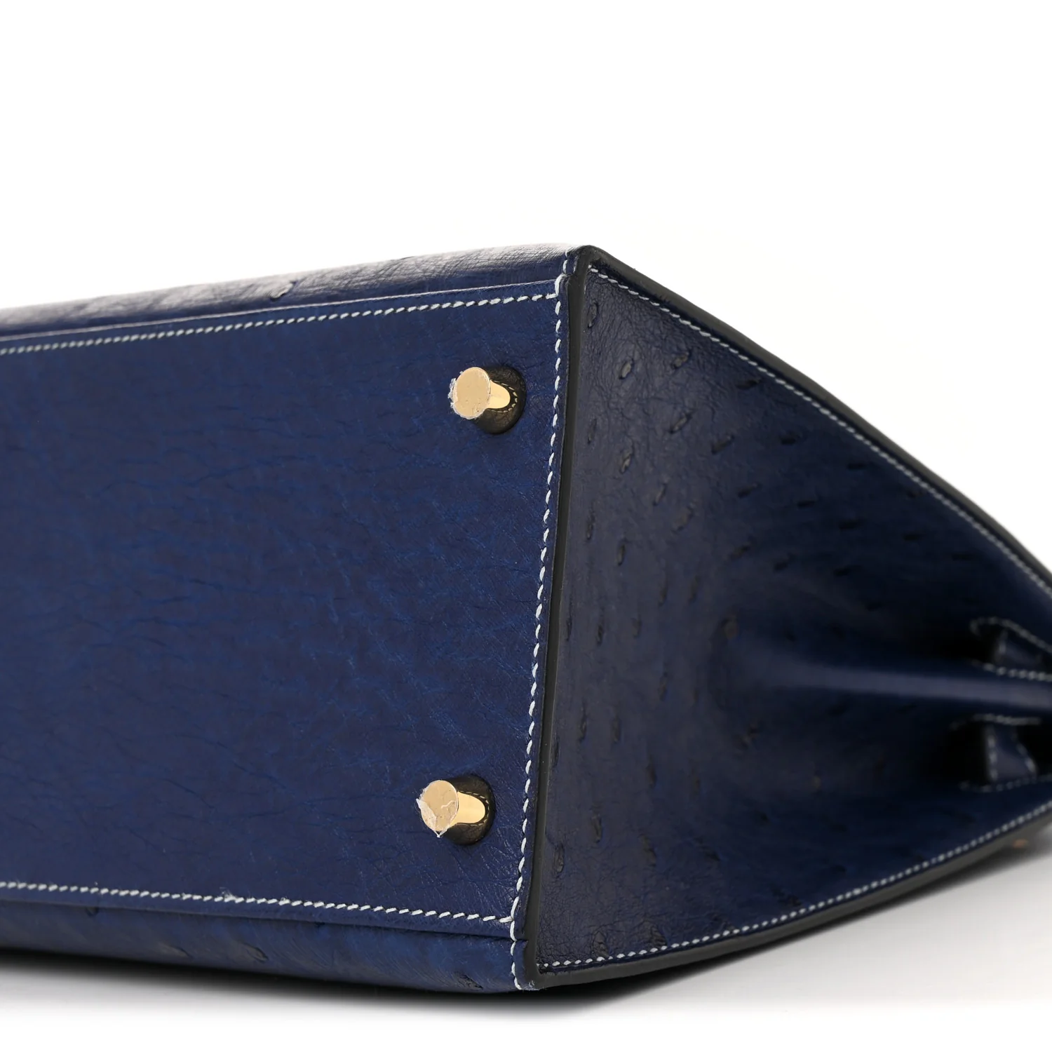 Ostrich Horseshoe Kelly Sellier 28 Bleu Iris