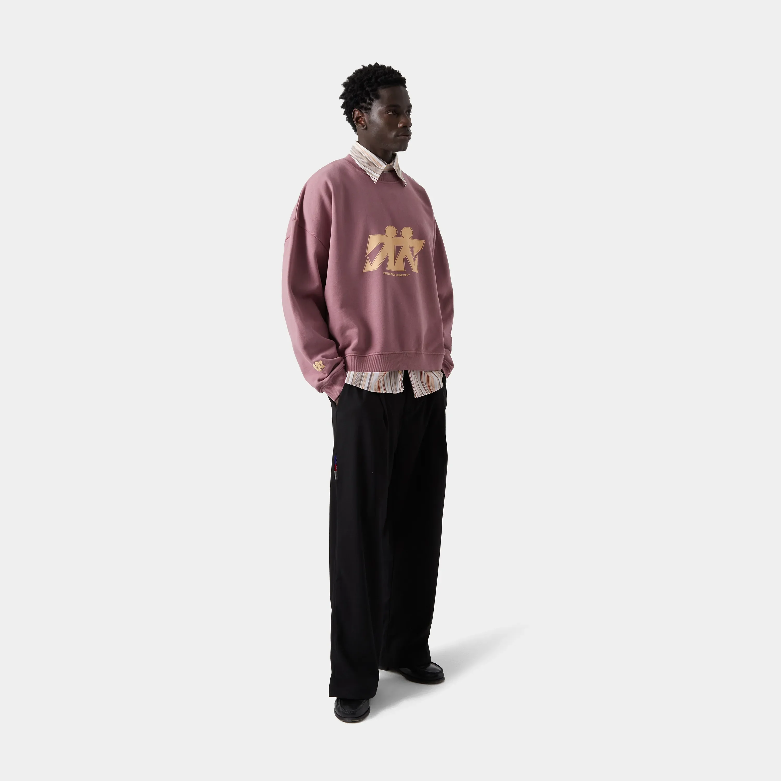 Mbuddy Taupe Oversized Crewneck