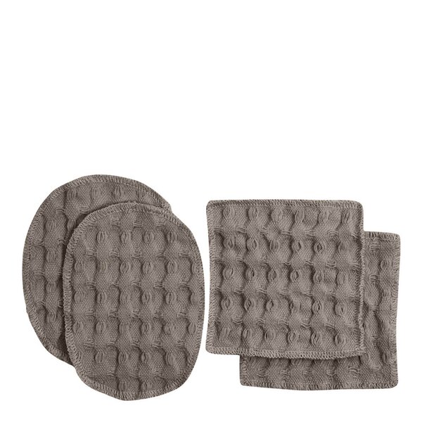Big Waffle vaskbare sminkefjernepads 8x8 cm 4 stk clay