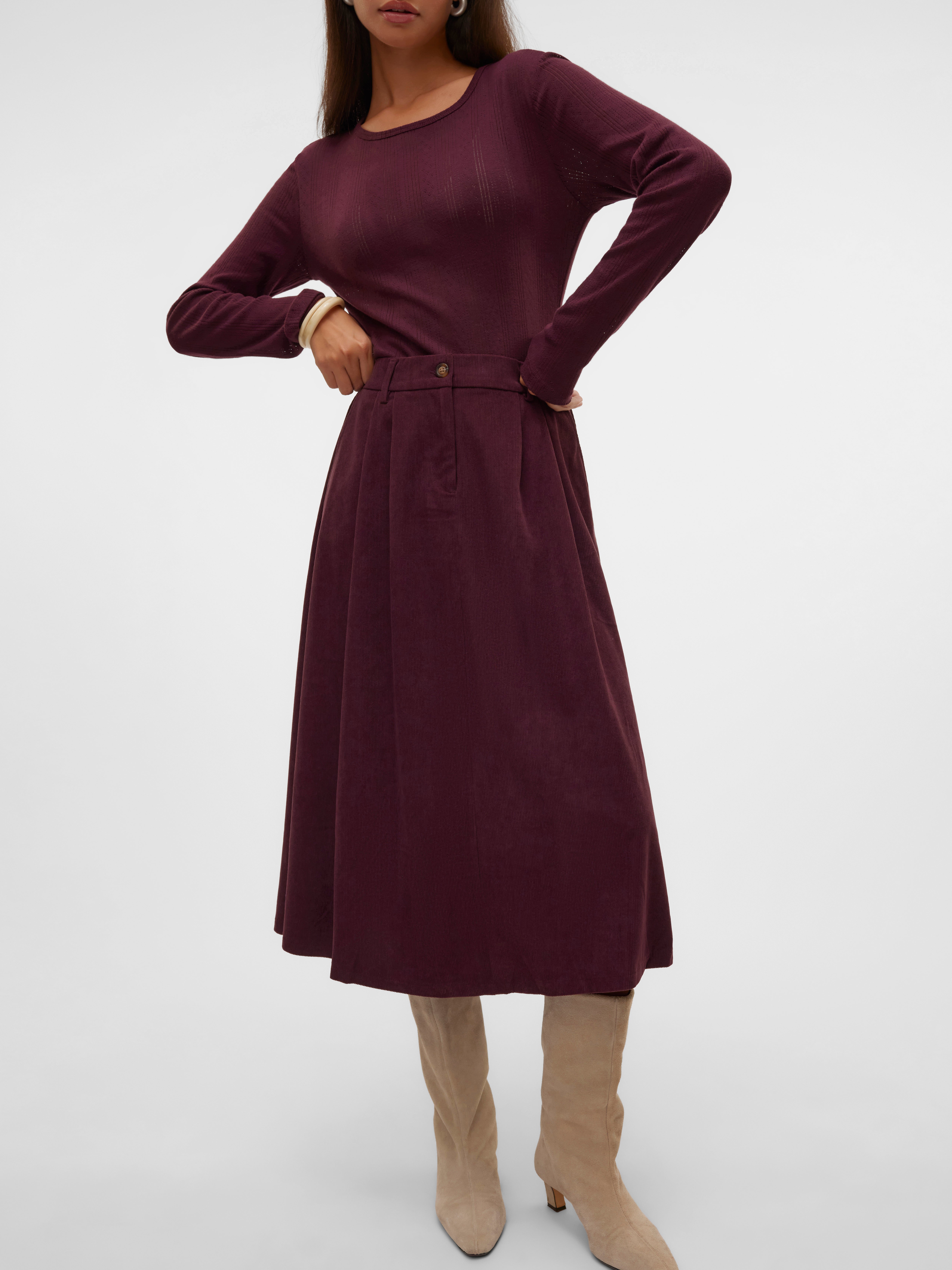 VERO MODA® VMVIENNA High waist Corduroy Midi skirt
