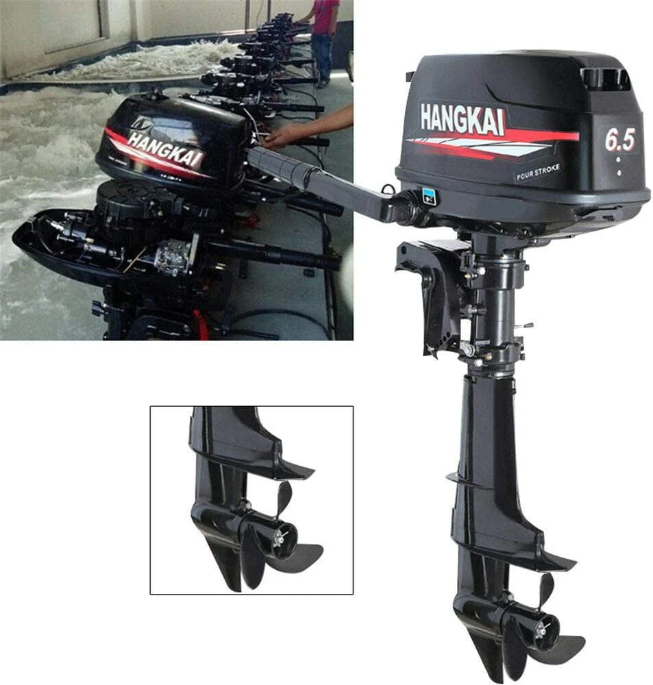 HANGKAI 6.5 HP 4 Stroke Outboard Motor Marine Boat Engine Water Cooling Tiller Control