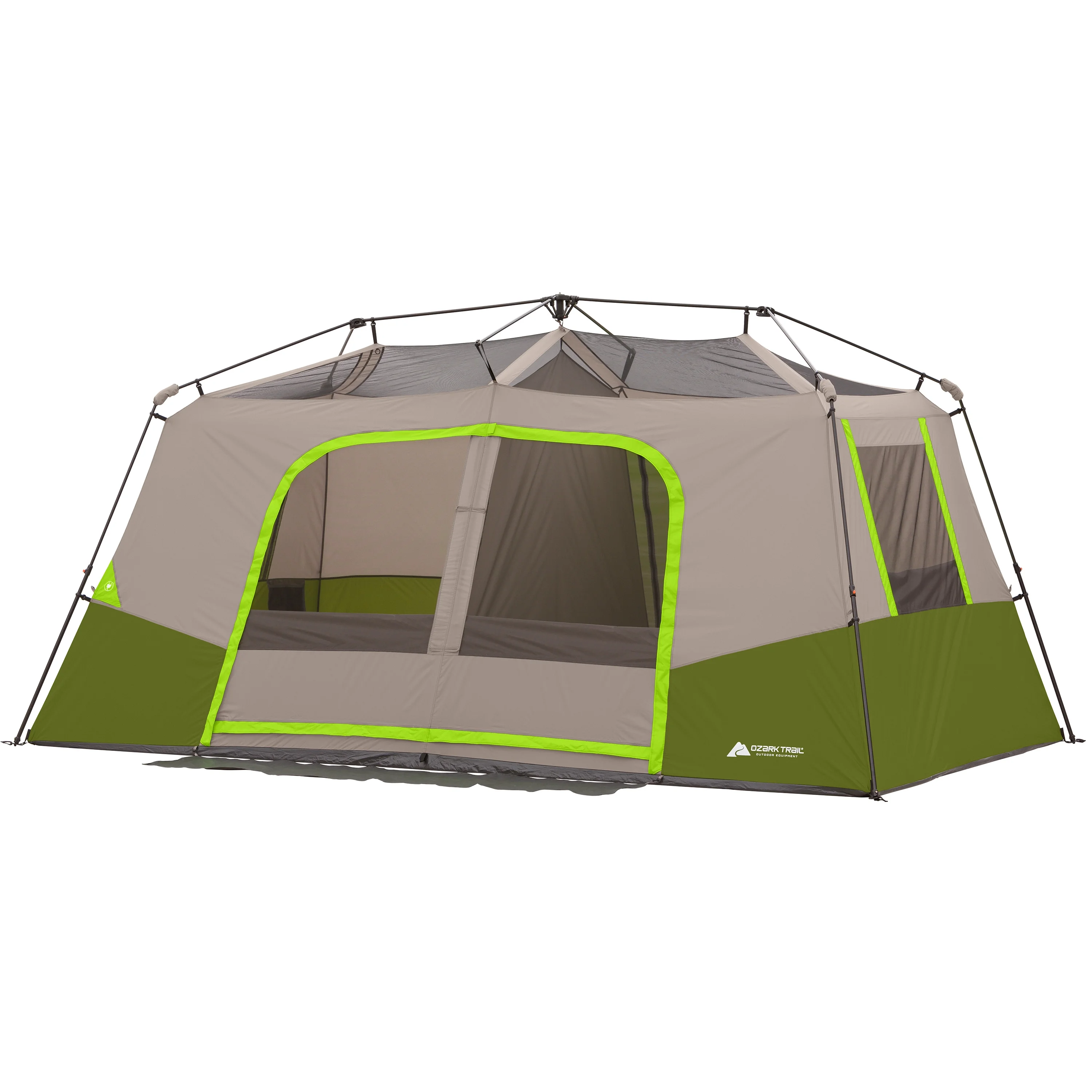 11-Person Instant Cabin Tent with Private Room �C 3-Room Family Camping Tent with Awning(Orange) - Image 9