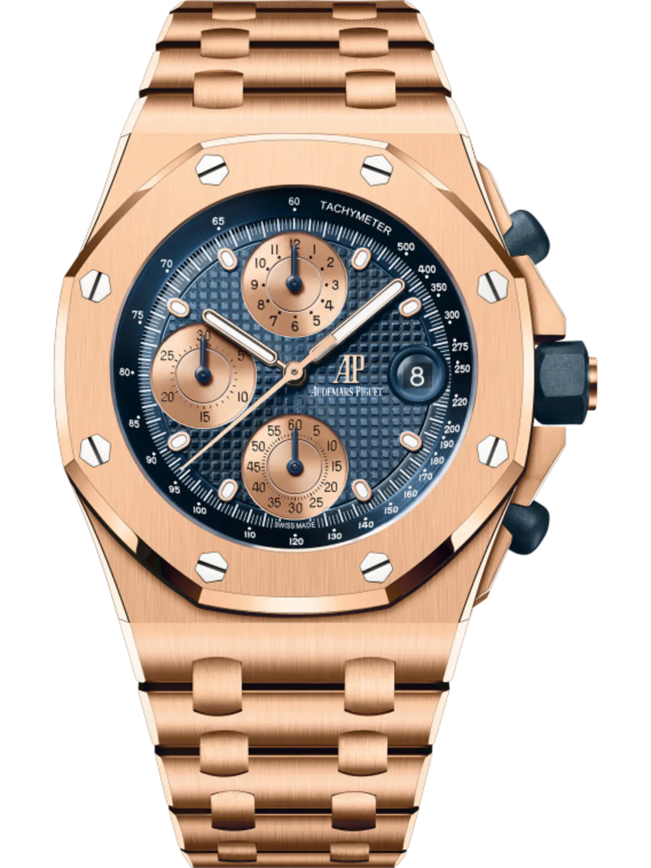 【Super Clone】Audemars Piguet  OFFSHORE Pink Gold Blue Dial CHRONOGRAPH 42mm 26238OR.OO.2000OR.01