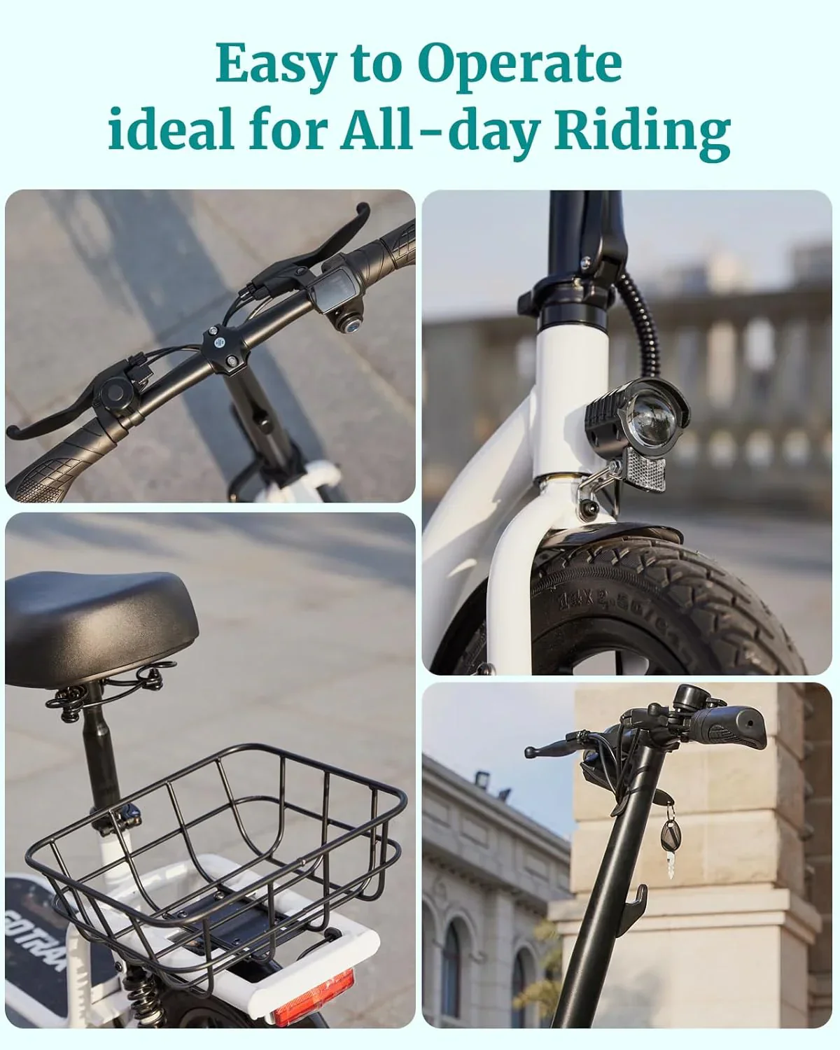 Trottinette électrique Gotrax pour adultes avec siège, autonomie maximale de 30 à 40 km, pneus tout-terrain, larges pédales