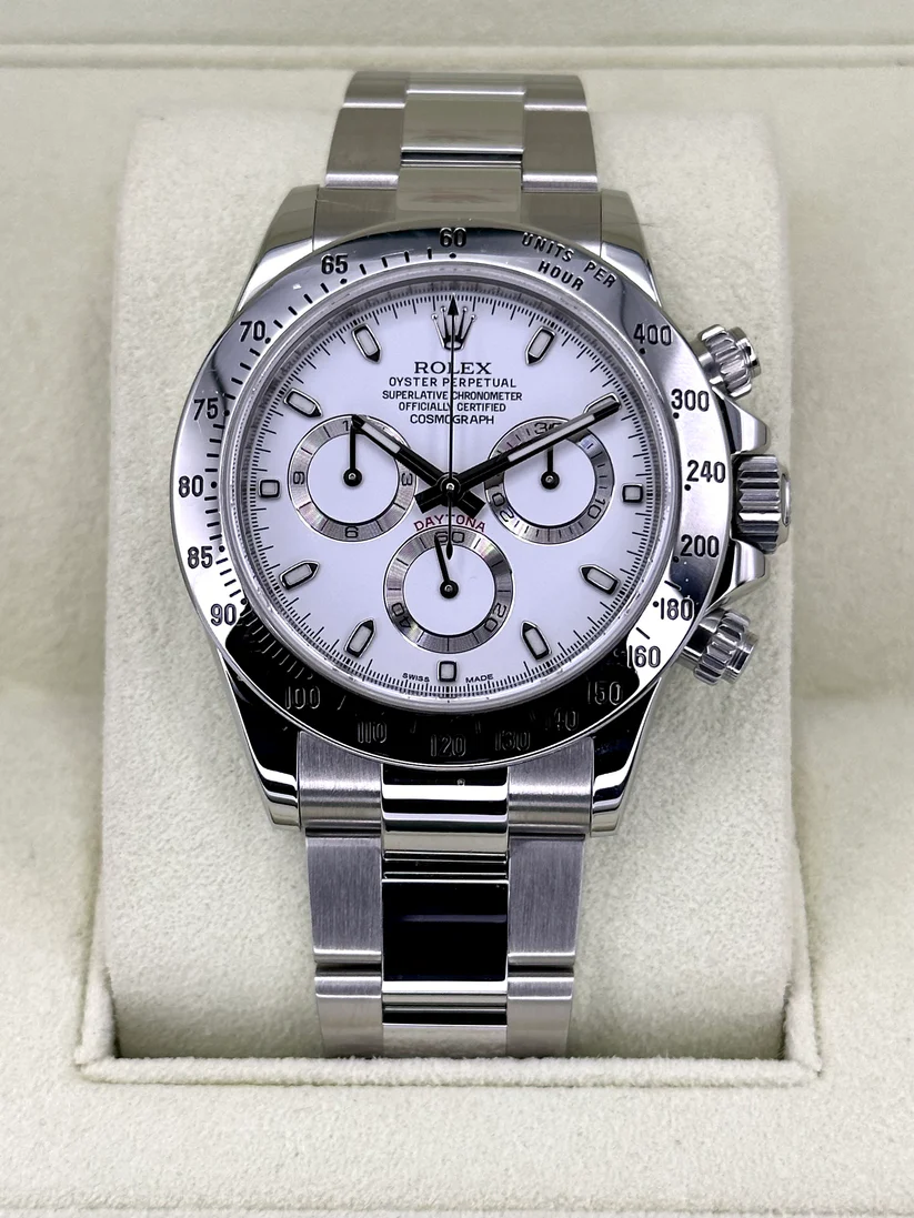 [Super Clone]Rolex Daytona 116520 White Dial Stainless steel Mens Watch