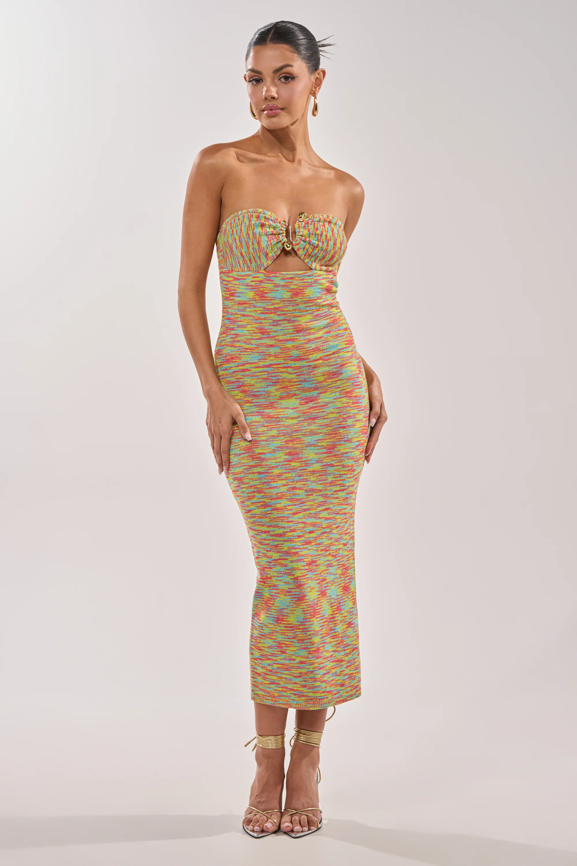 STARRY NIGHT KNIT MIDI DRESS IN MULTI - Akira Store