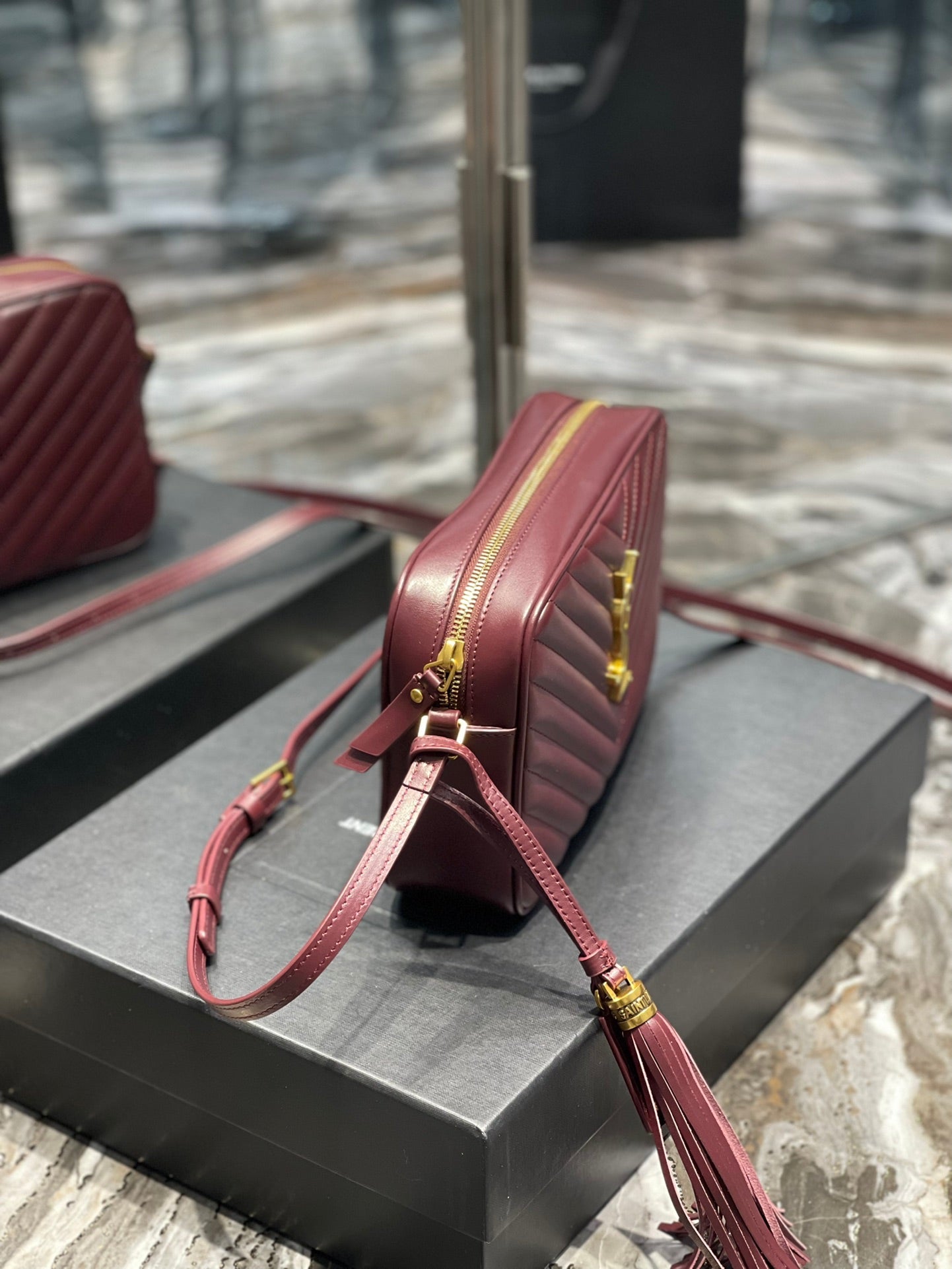 Y Lou Camera Bag In Quilted Leather