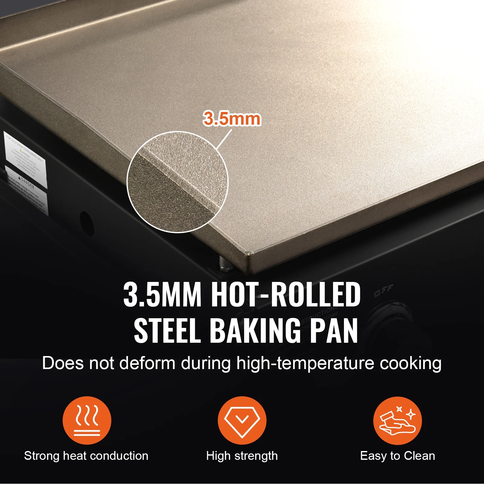 Commercial Griddle on Cart, 36" Heavy Duty Manual Flat Top Griddle, Outdoor Cooking Station with Side Shelves, Steel Natural Gas Griddle, 4-Burners Restaurant Portable Tested toStandards - Image 5