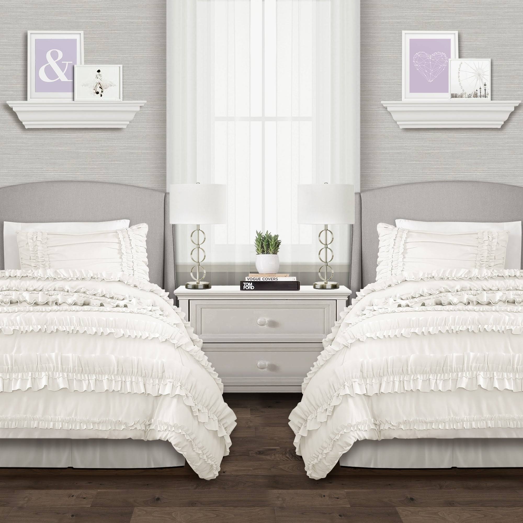 Lush Decor Belle Comforter Set White Twin XL