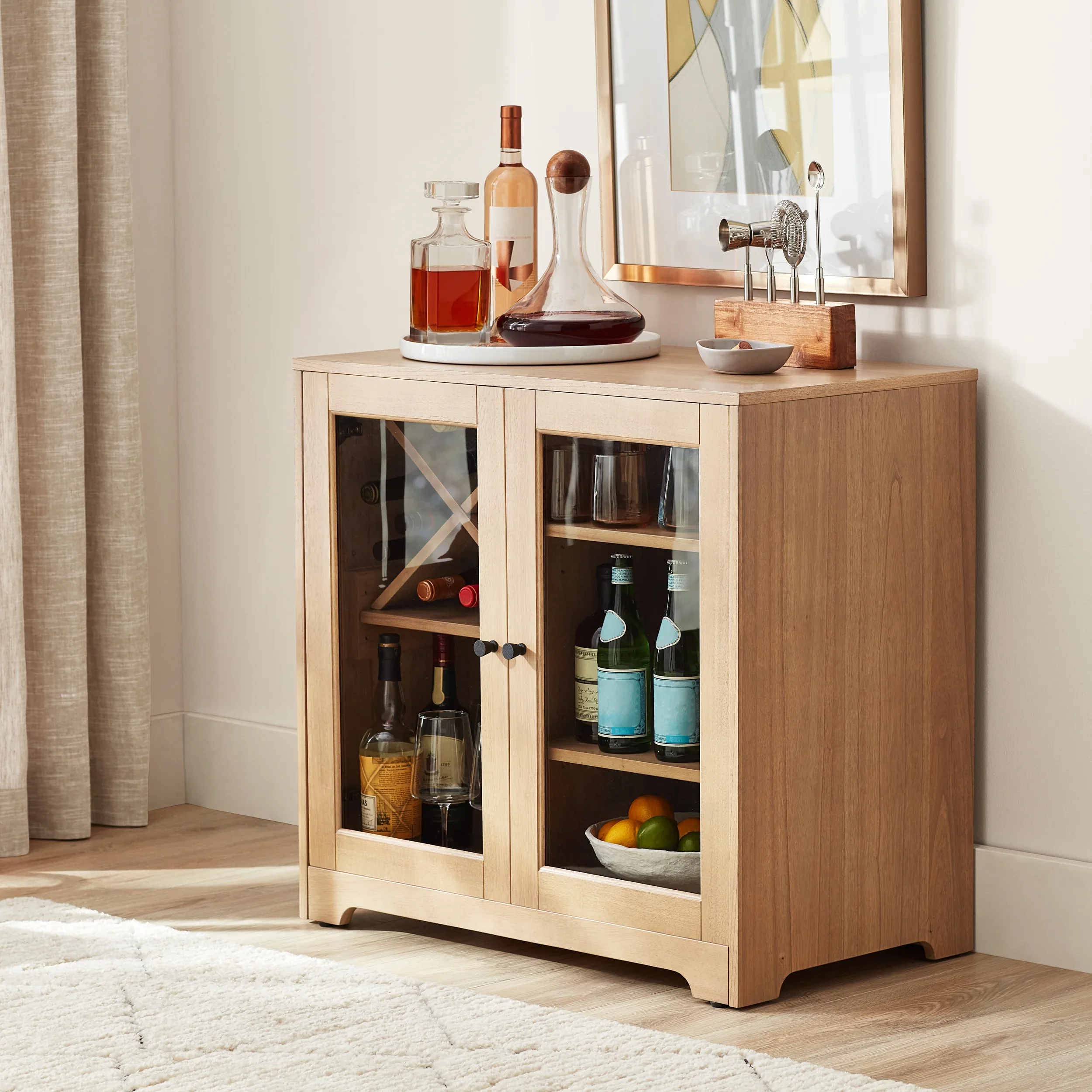 Better Homes & Gardens Aster Bar Cabinet, Natural Oak finish, by Dave & Jenny Marrs