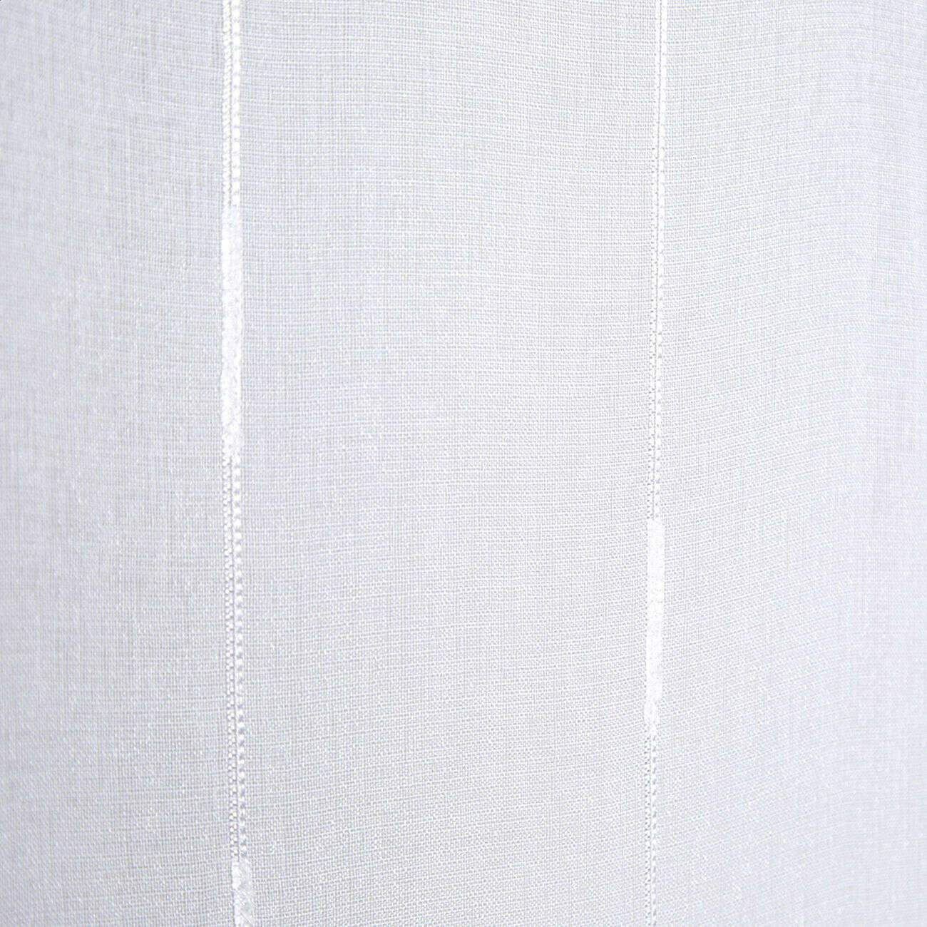 Vitrage droit à passants effet lin rayure blanc x2