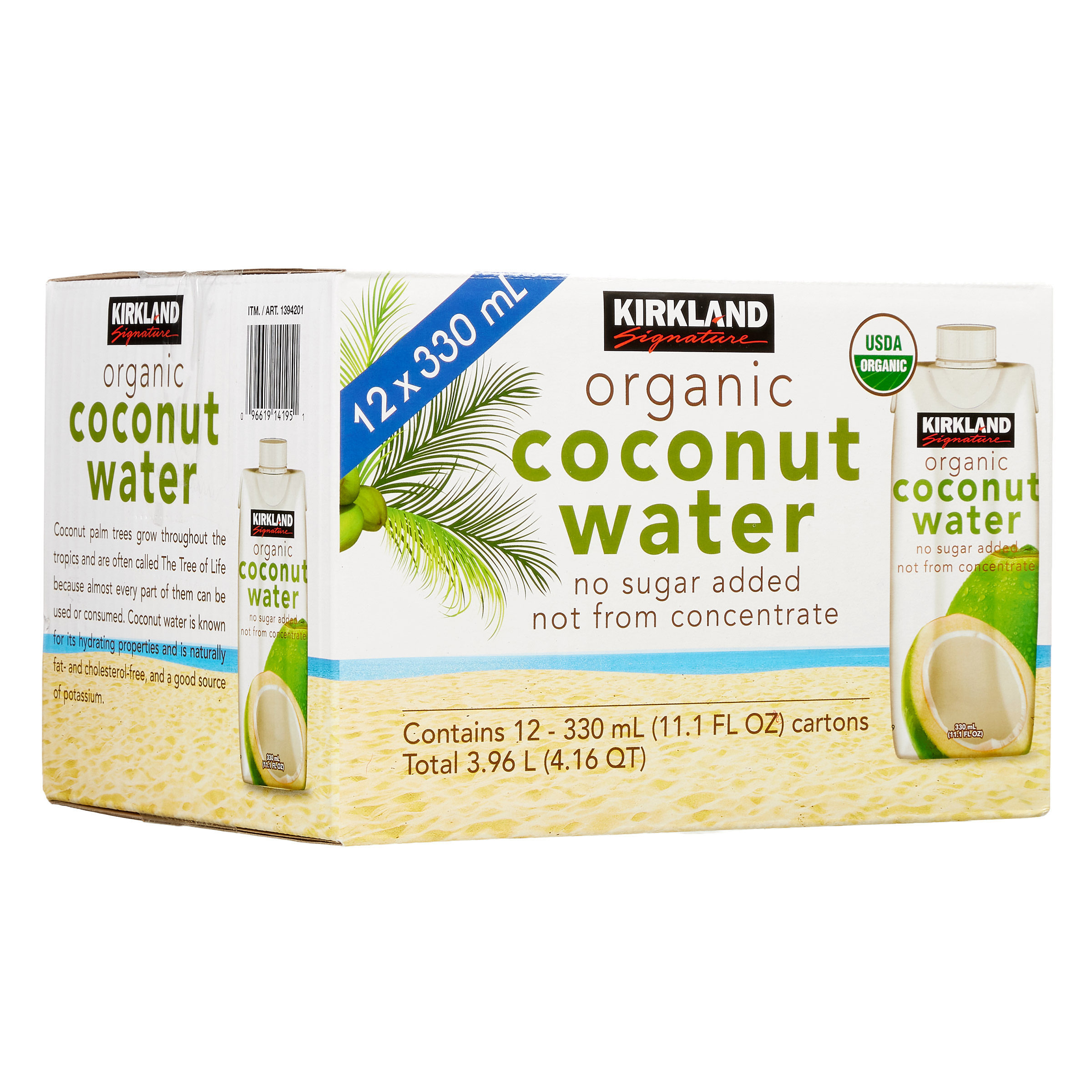Kirkland Signature, Organic Coconut Water, 11.1 Fl Oz, 12 - Count