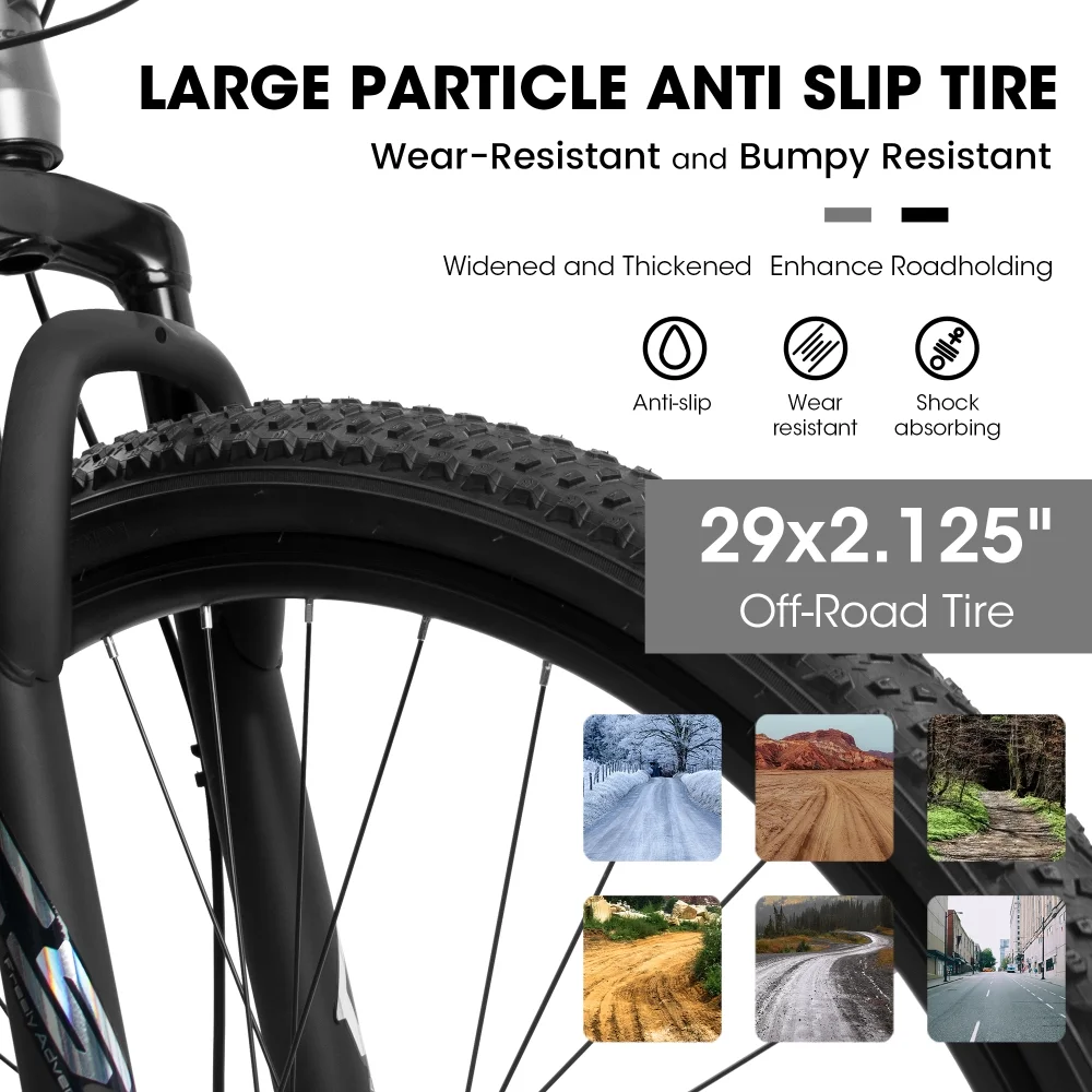 29 Inch Mountain Bike 21 Speed, Suspension Fork, Aluminum Frame Disc Brake, Mountain biking for both men and women Image 5