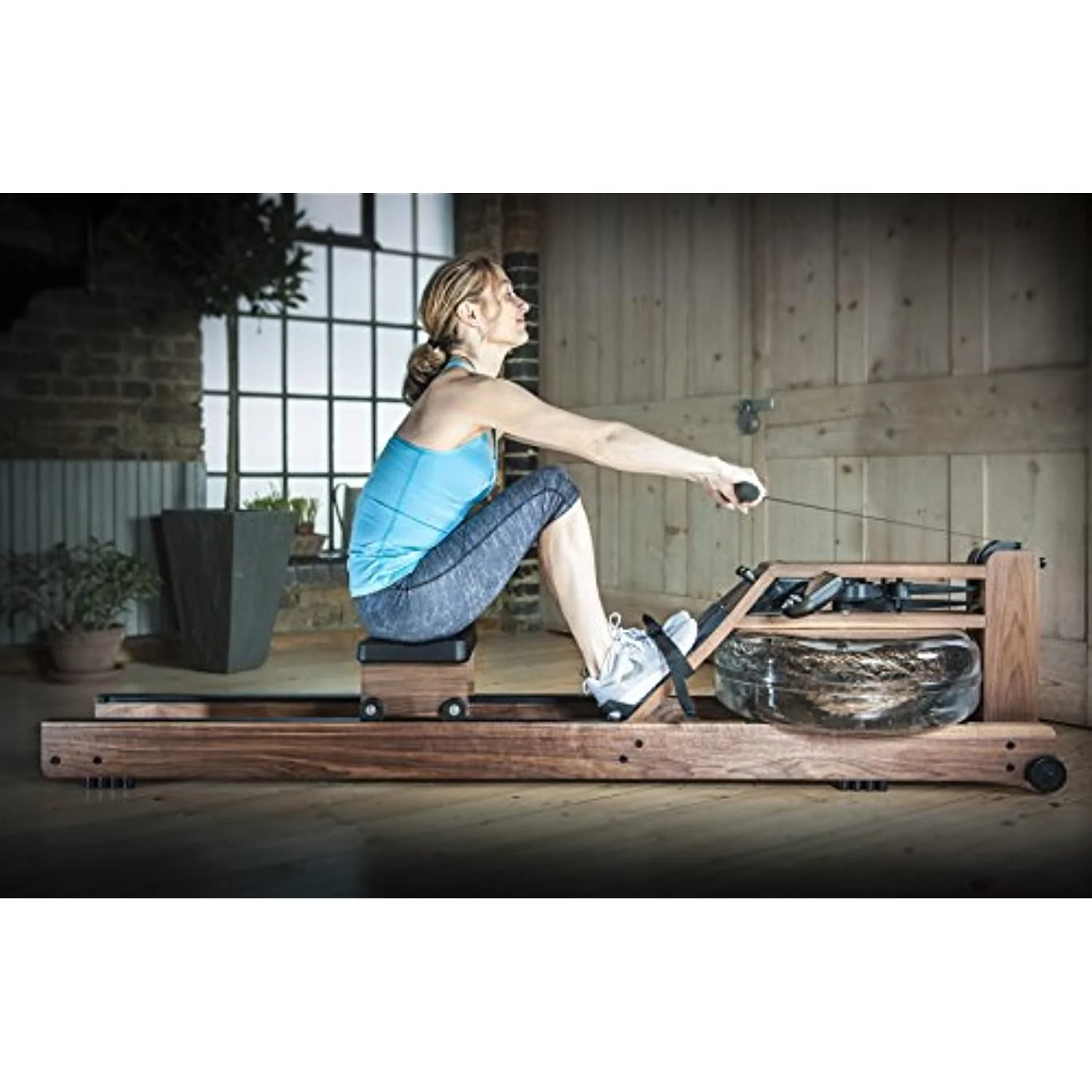 Classic Exercise Rowing Machine in Black Walnut with S4 Monitor Image 6