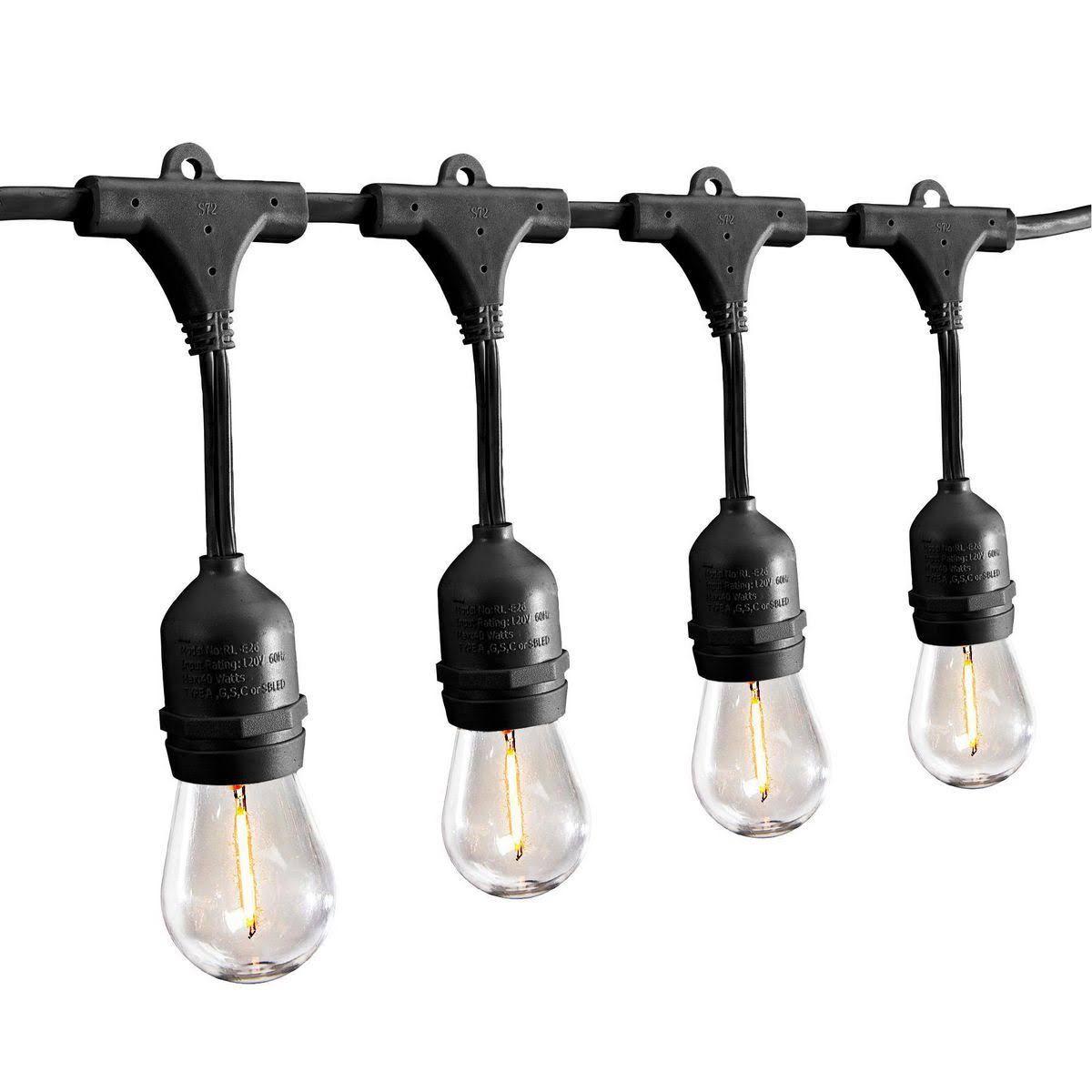 Luminar Outdoor 24 ft. 12 Bulb Outdoor LED String Lights - Black