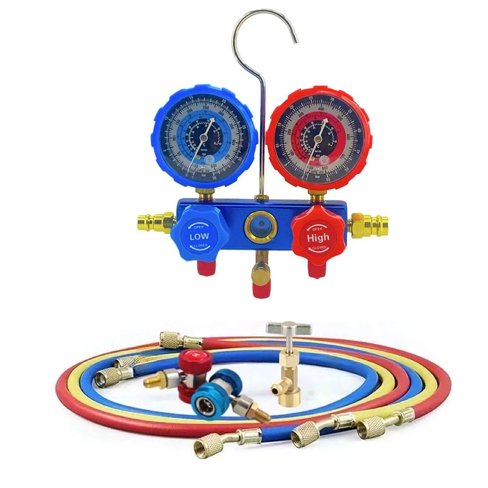 Car Conditioning Pressure Manifold Gauge Hose Kit R22 R-410A R-134a R-404A Tool Conditioner Refrigerant Filling - Image 5