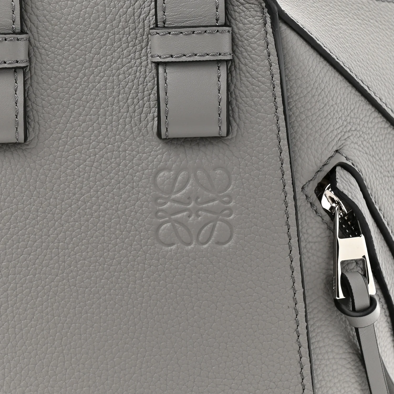 Grained Calfskin Mini Hammock Shoulder Bag Pearl Grey