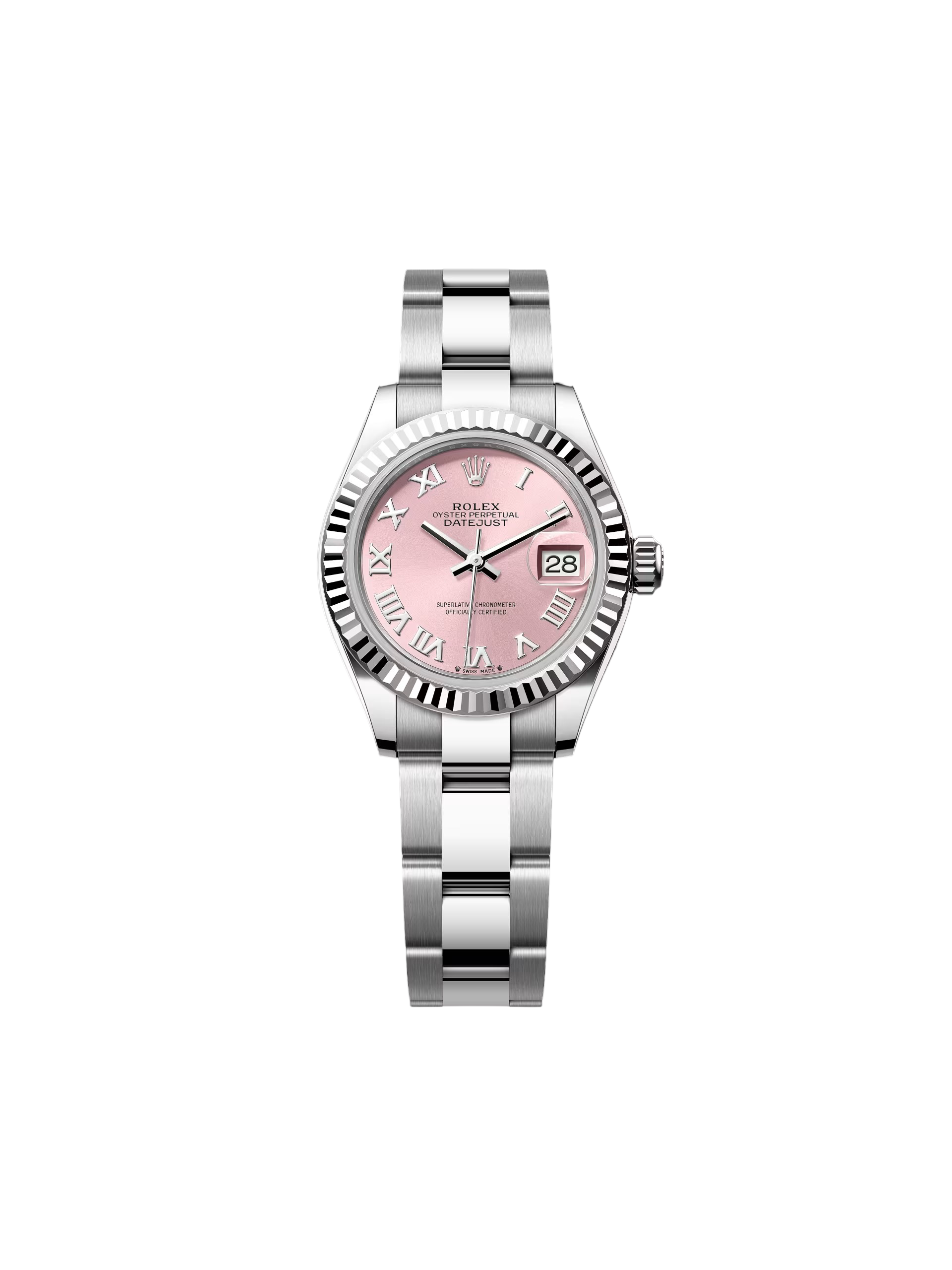 【Super Clone】RLX Lady-Datejust 28mm 279174 Pink Roman Dial Oyster Bracelet