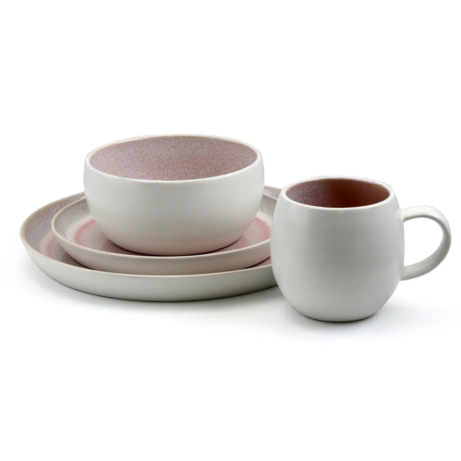 Elama Mocha Mauve 16 Piece Stoneware Dinnerware Set in Purple