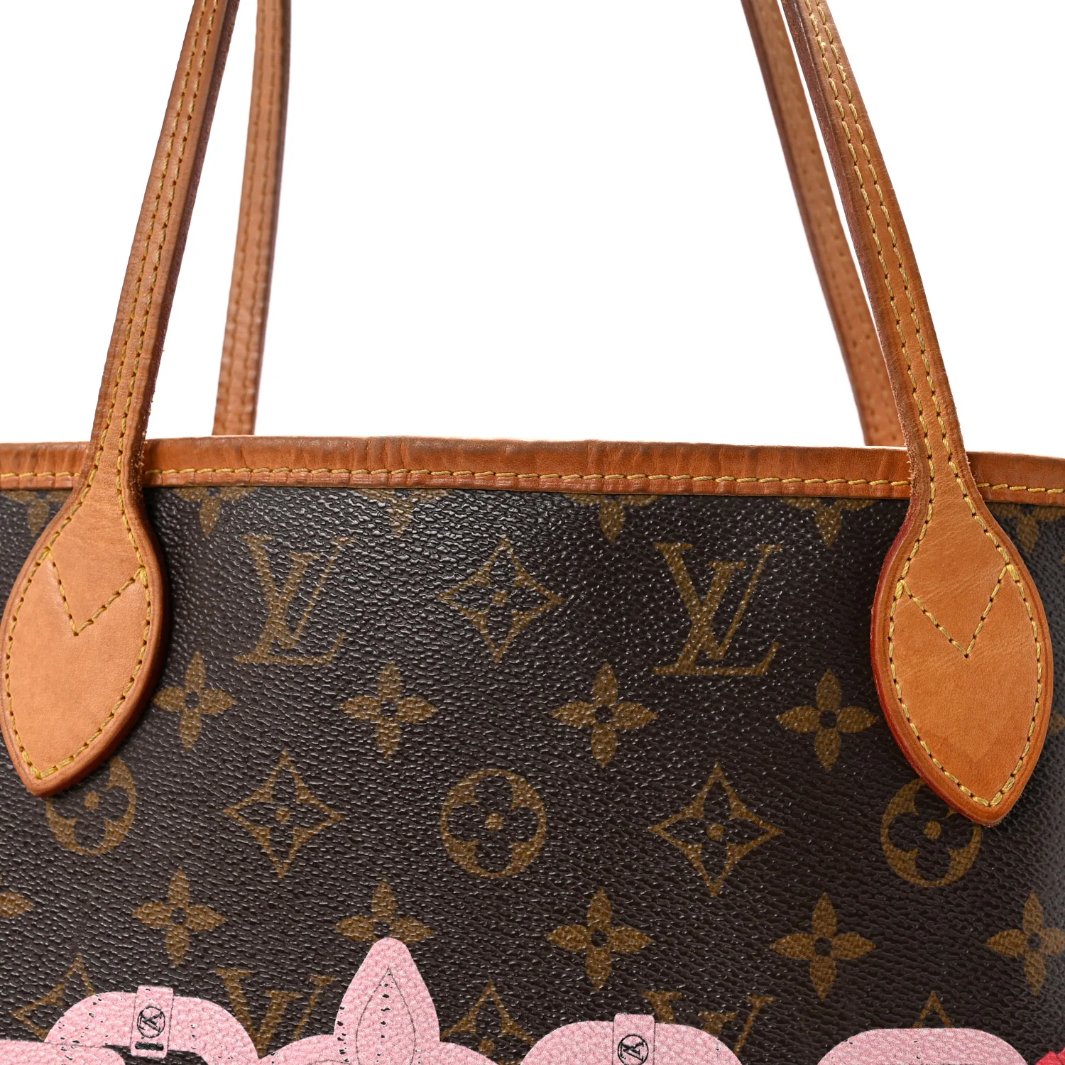 Monogram Bay Neverfull MM Rose Ballerine Poppy