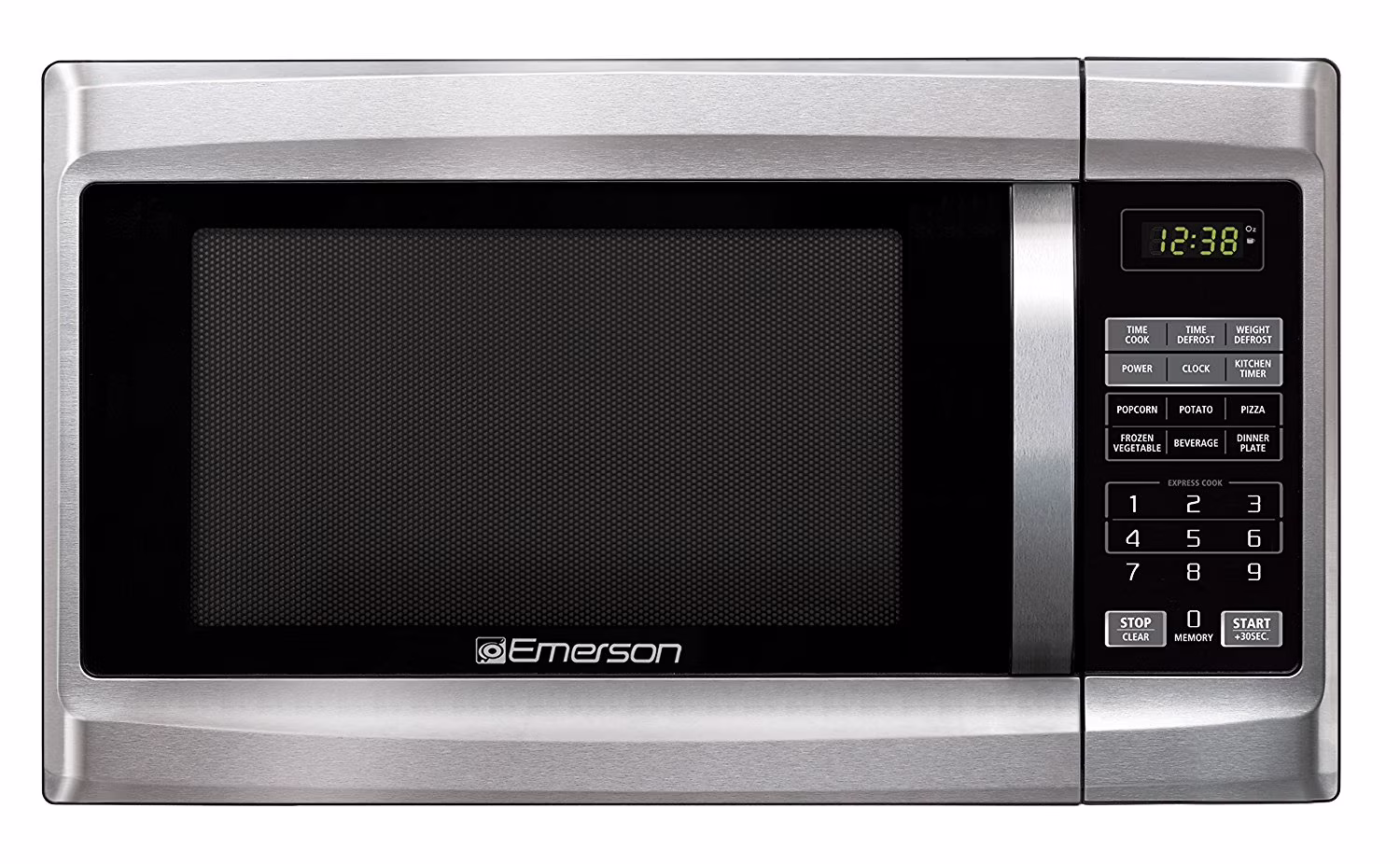 Emerson 1.3 cu ft 1000 Watt, Touch Control Microwave Oven, Stainless Steel/Black, MW1338SB