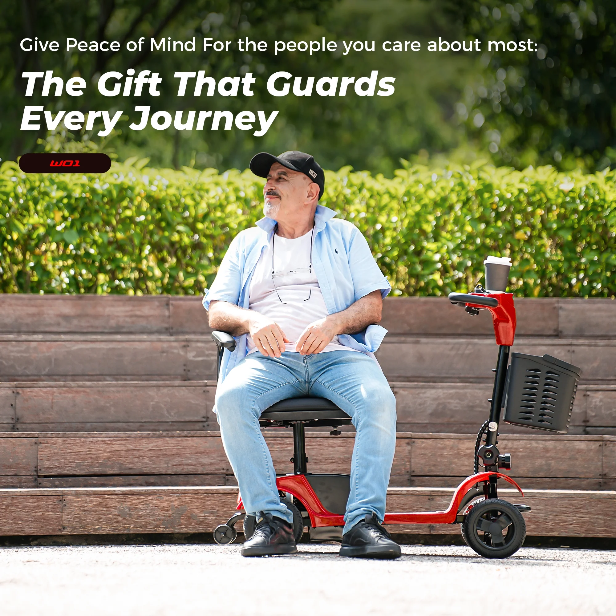 4 Wheel Mobility Scooter for Seniors, Wider Seats Foldale Electric Wheelchair Device for Travel, Upgraded for Superior Performance, Red(Red) - Image 10