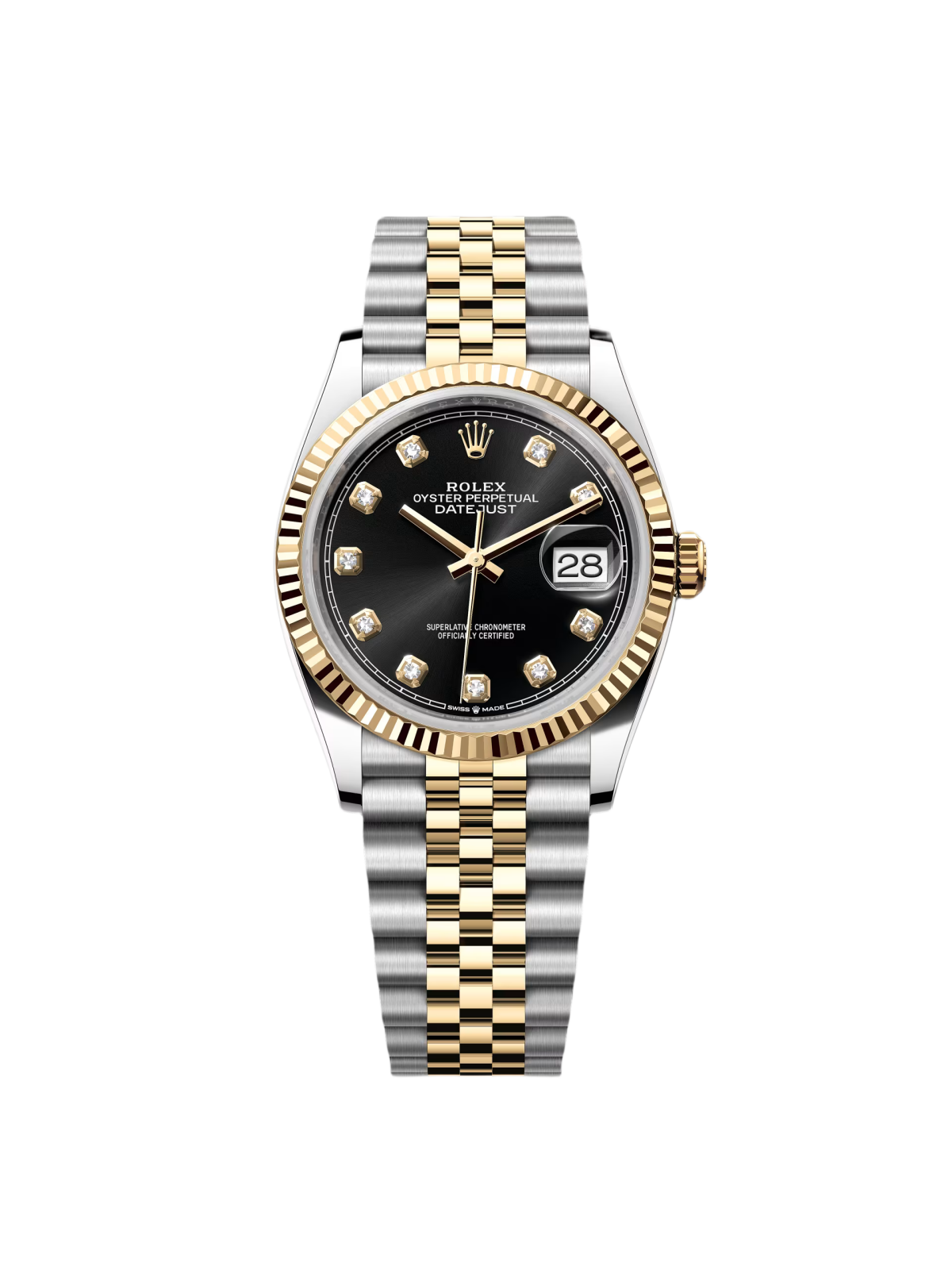 【Super Clone】RLX  Datejust 36mm 126233 Custom Black Dial Jubilee Bracelet Watch