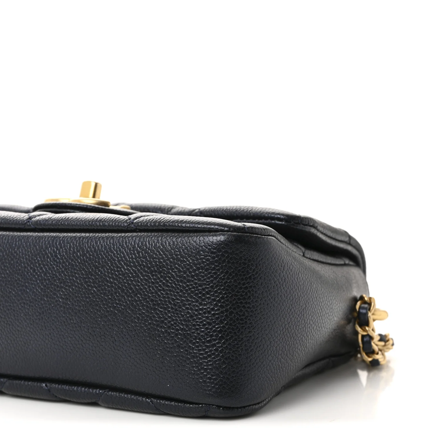 Iridescent Caviar Quilted Mini My Perfect Flap Black