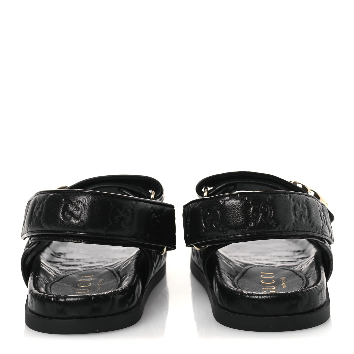 Guccissima GG Embossed Womens Sandals 37 Black