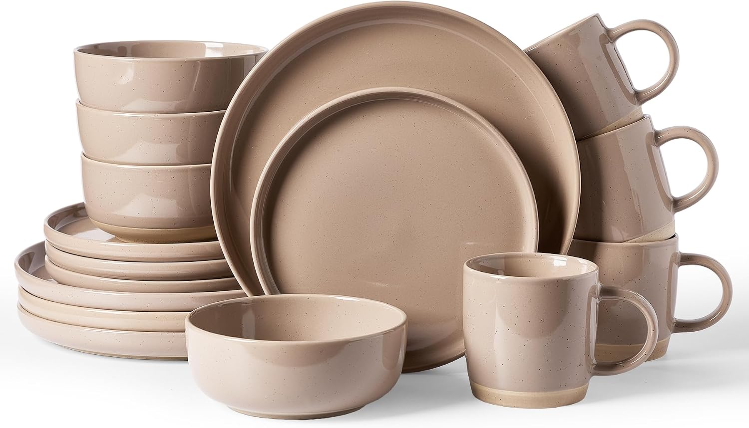 Famiware Milkyway 12-Piece Stoneware Dinnerware Set, White