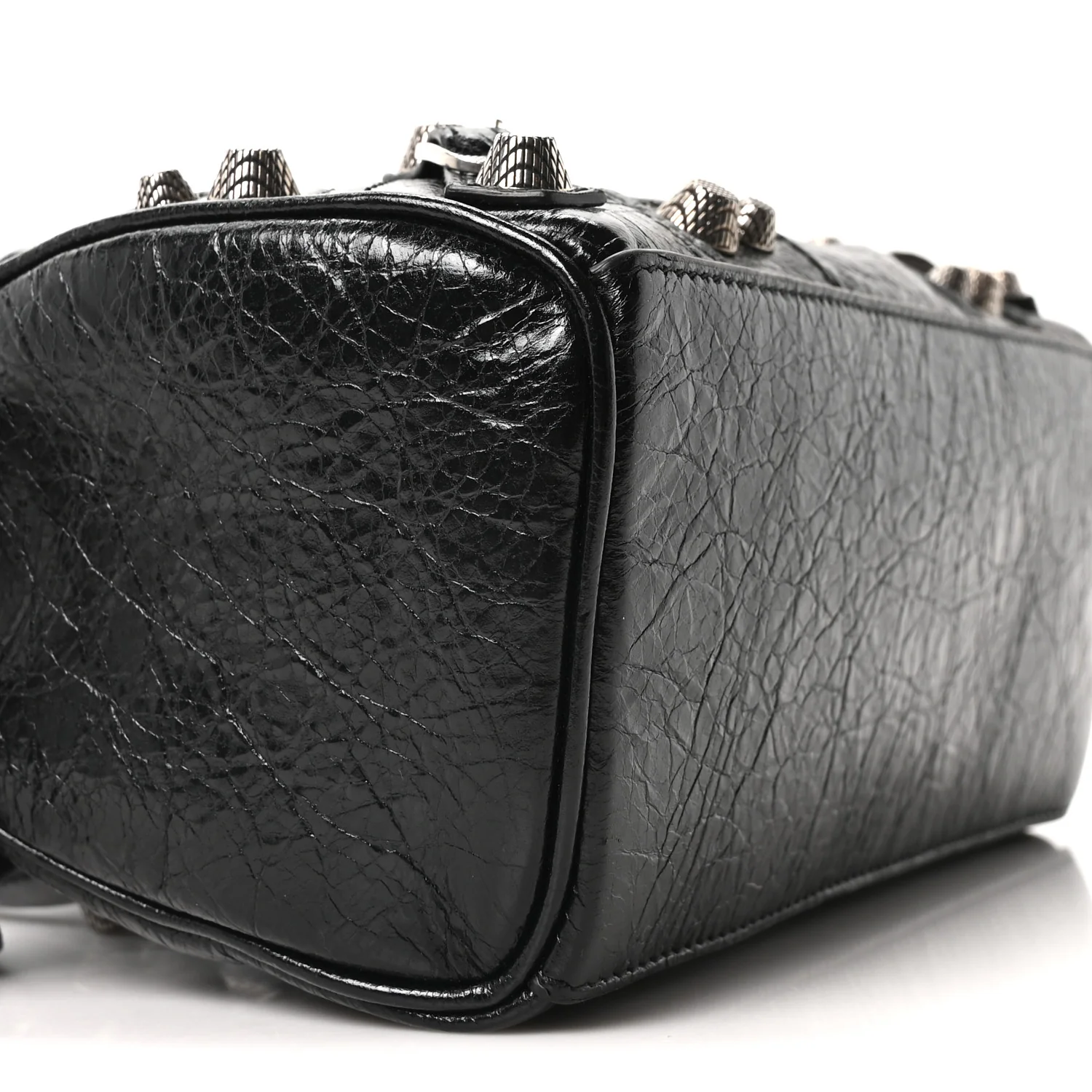 Agneau Arena Mini Le Cagole Duffle Crossbody Bag Black