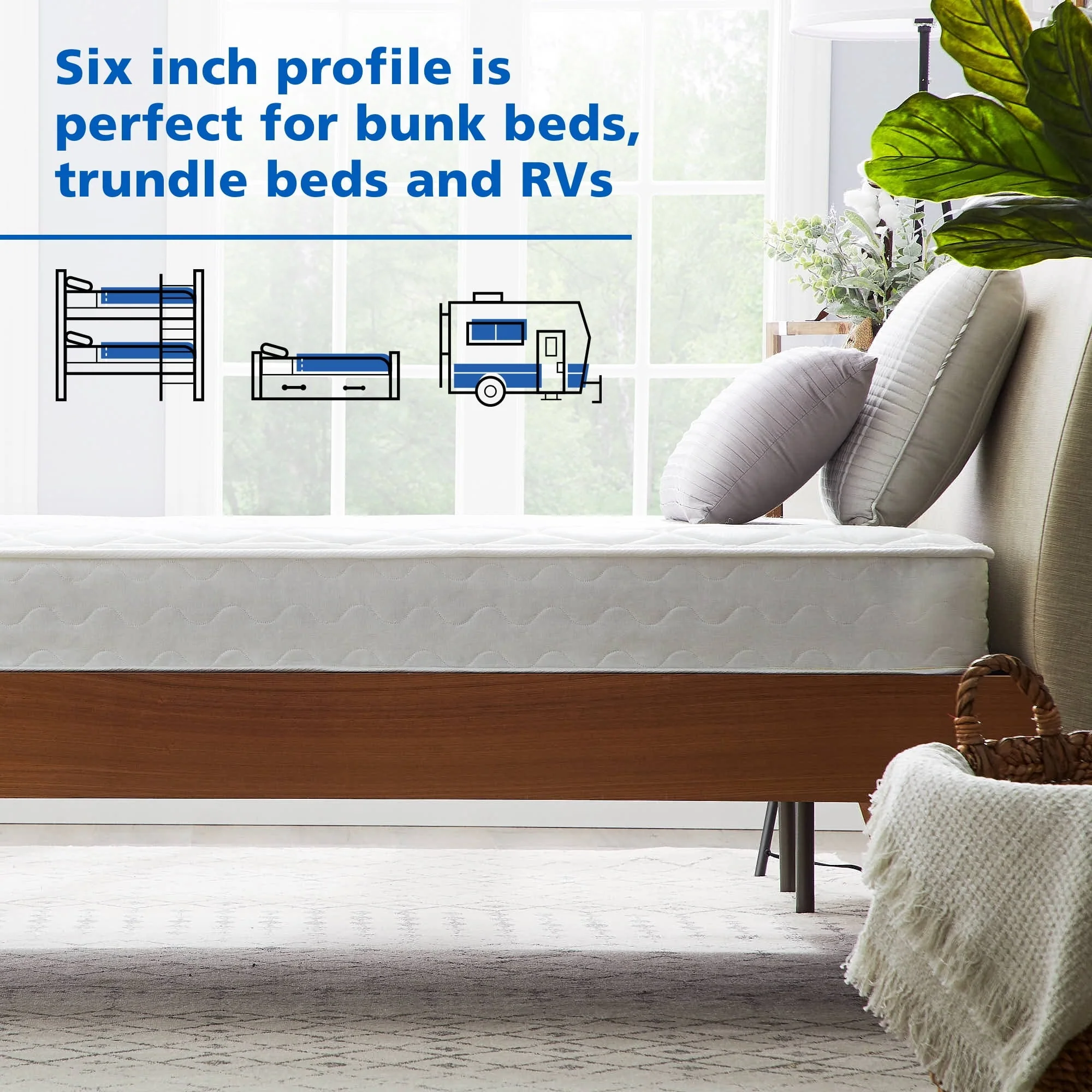 Mainstays 6" Innerspring Coil Mattress, Twin(Twin) Image 9