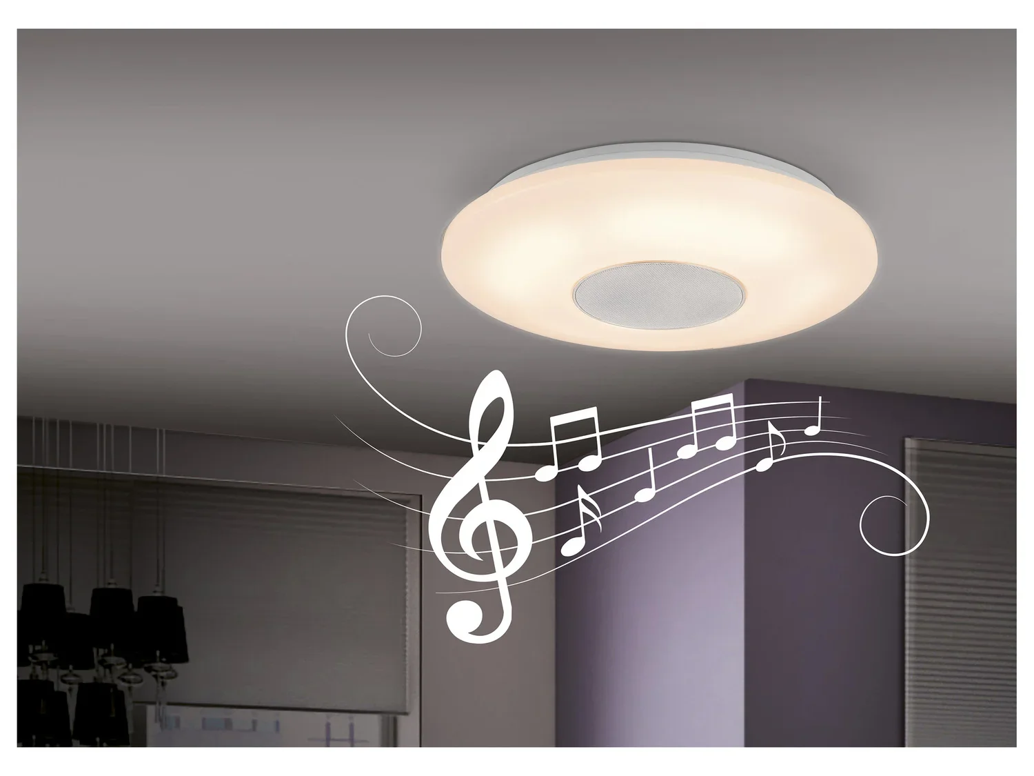 LIVARNO home Plafonnier LED avec haut-parleur Bluetooth, 20,7 W