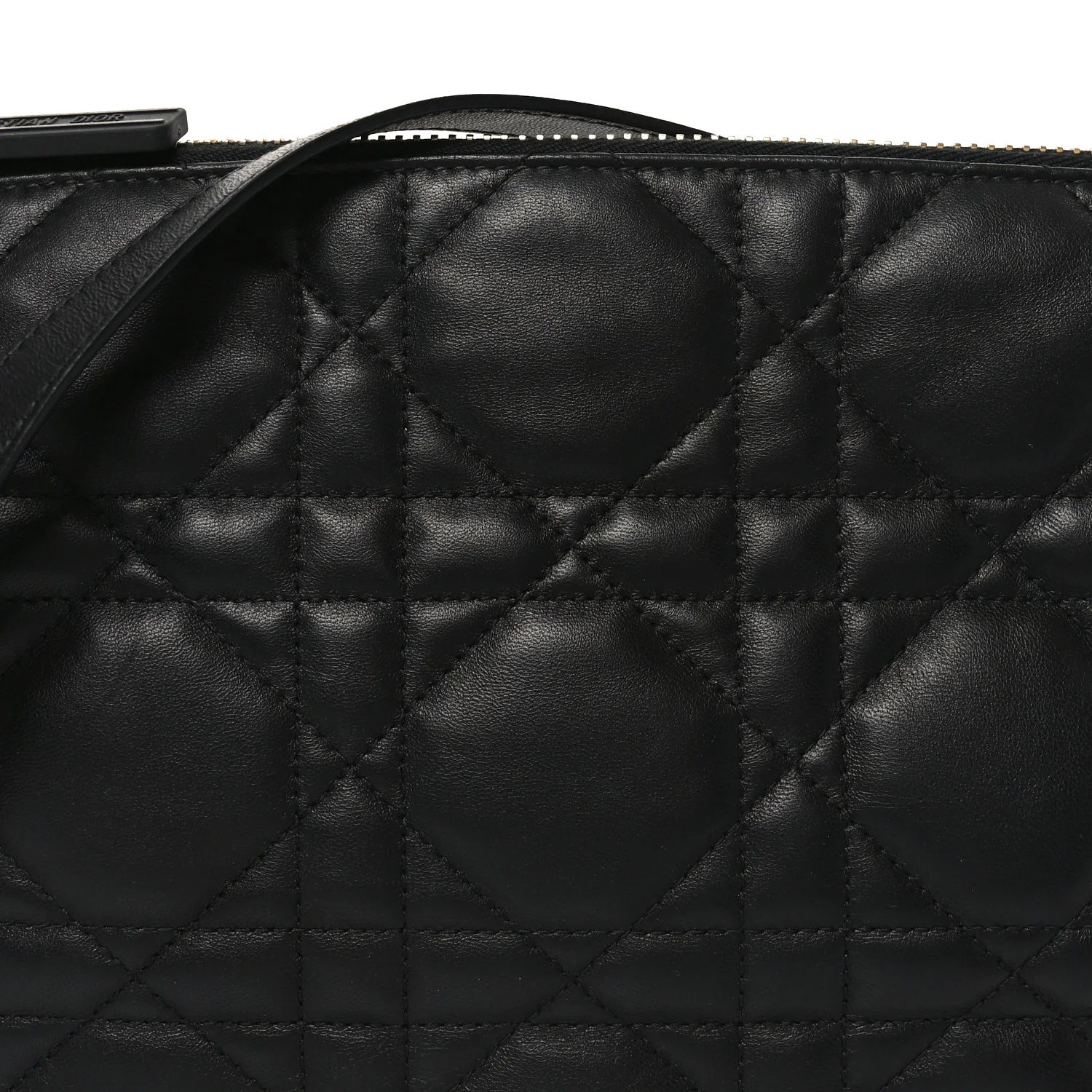 Lambskin Cannage Medium Dior Vibe Hobo Bag Black