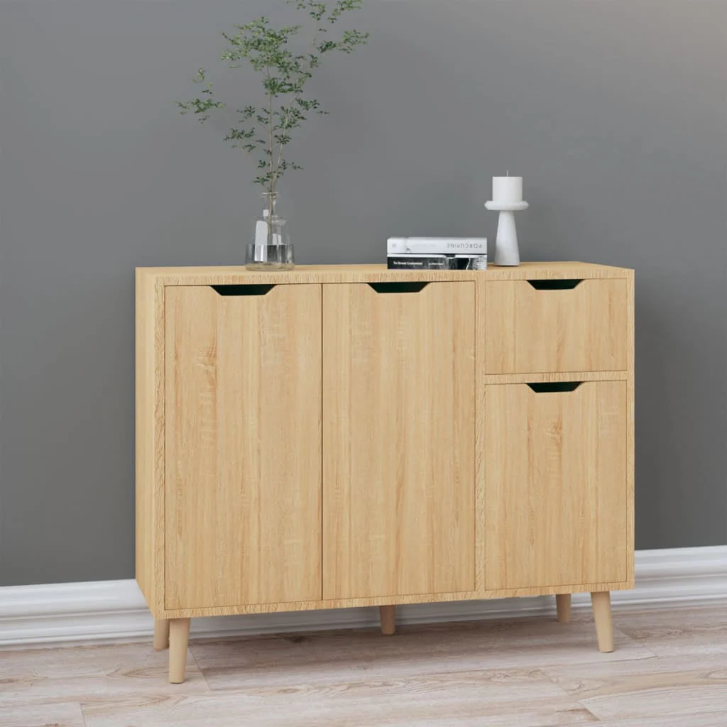vidaXL Sideboard Console Cabinet with Storage for Bedroom Engineered Wood(Black)