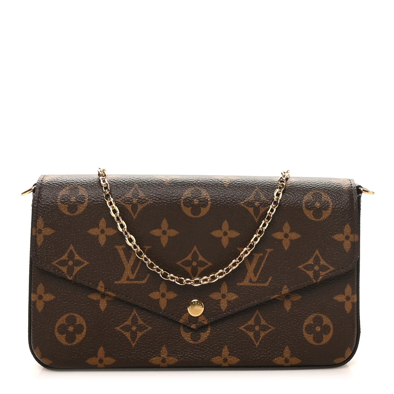 Monogram Pochette Felicie Chain Wallet Fuchsia