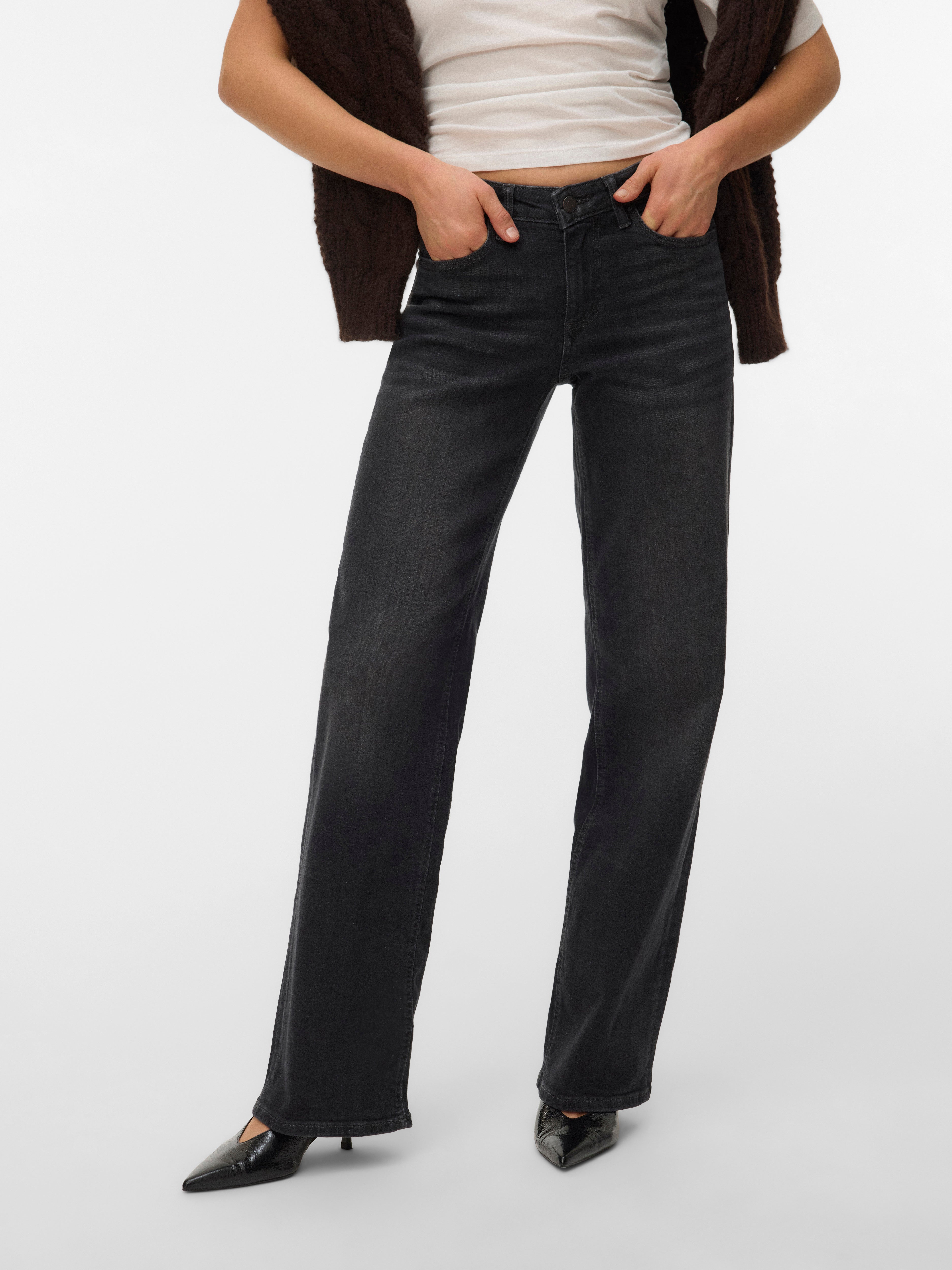 VERO MODA® VMLEXI-STRETCH Mid rise Wide Leg Fit Jeans