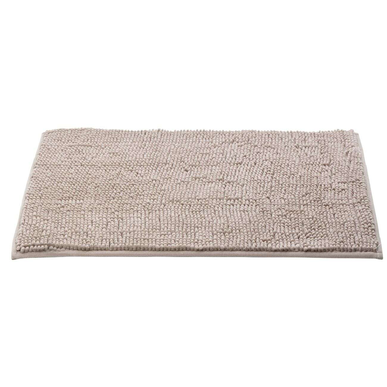 Tapis de salle de bain chenille taupe 45x65cm