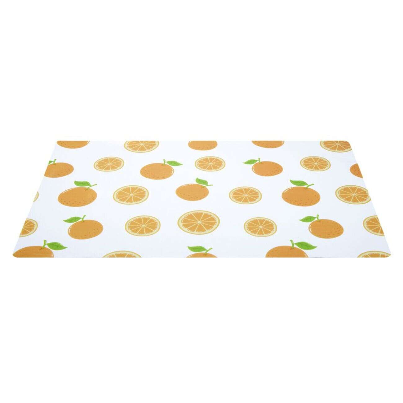 Set de table rectangulaire plastique blanc motif orange 30x40cm