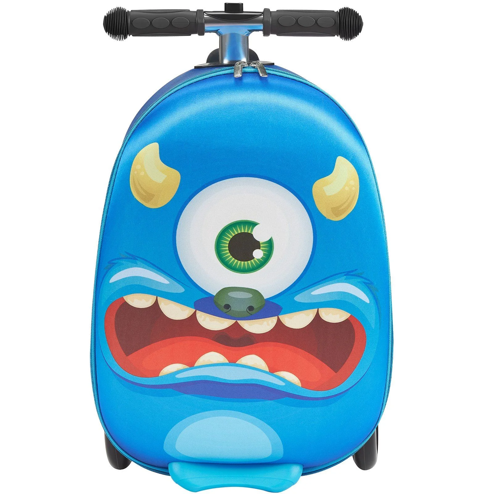 Ride-on Luggage 20-inch Kids Scooter Suitcase with Flash Wheels Blue - Image 9