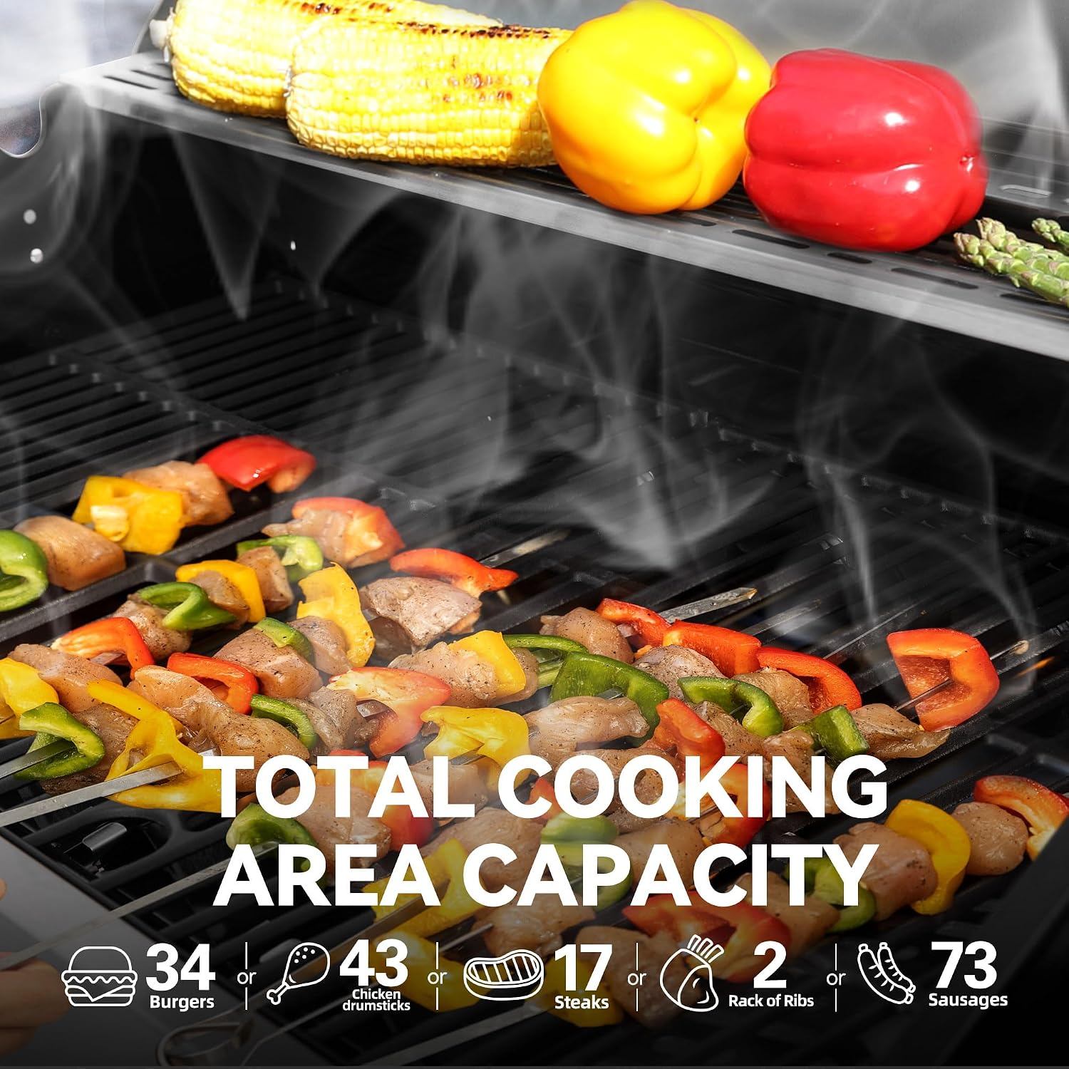 Royal Gourmet SG6002R 6-Burner Propane Gas Grill with Side Burner, Silver