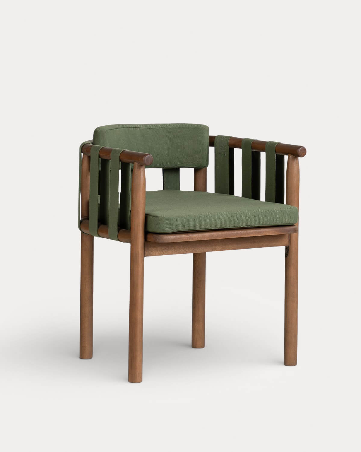 Edvard - Pack 2 Sillas de Comedor con Reposabrazos de Madera de Eucalipto y Tela Edvard