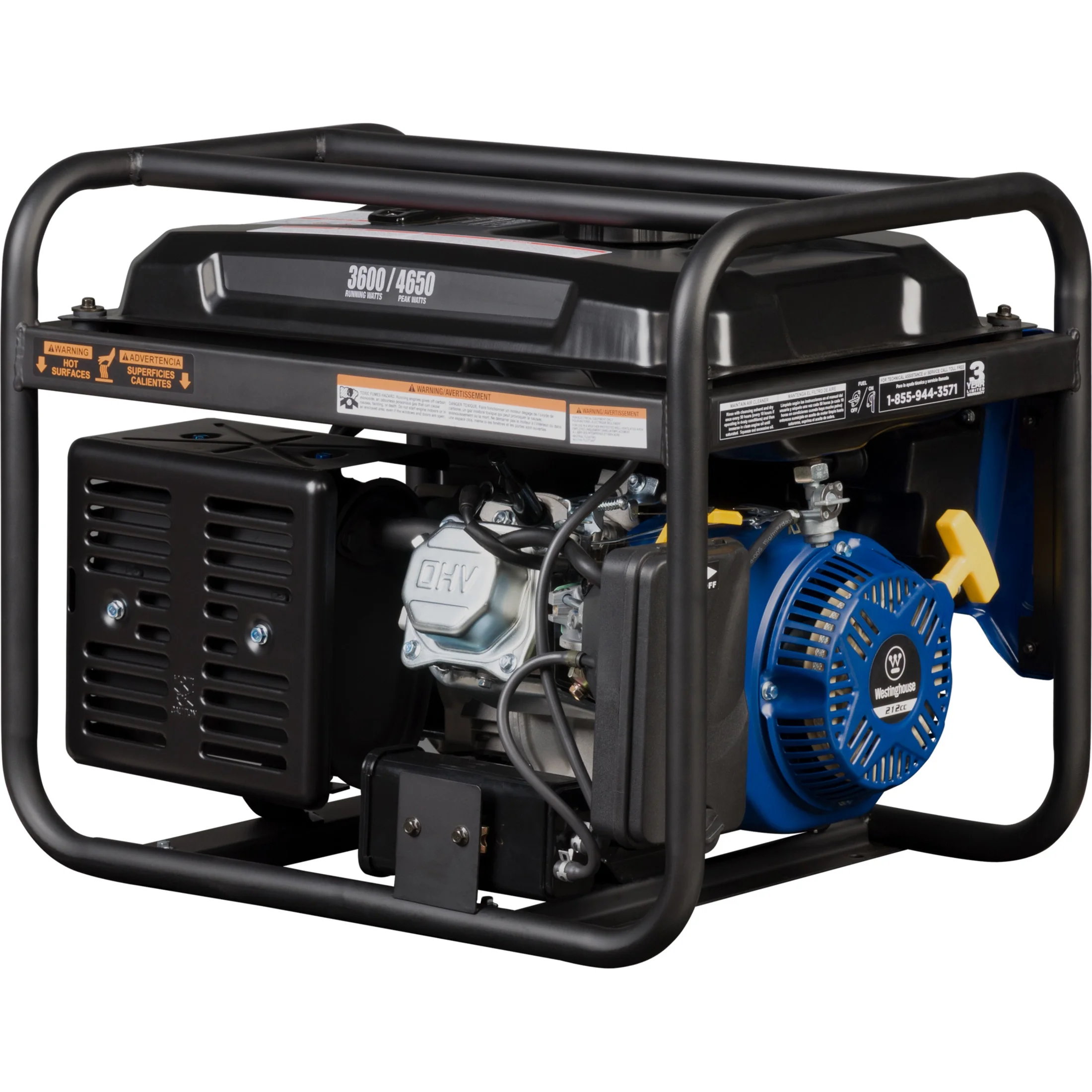 4650 Peak Watt Portable Gas Powered Generator, Recoil Start, RV Ready Outlet, CO Sensor - Image 10