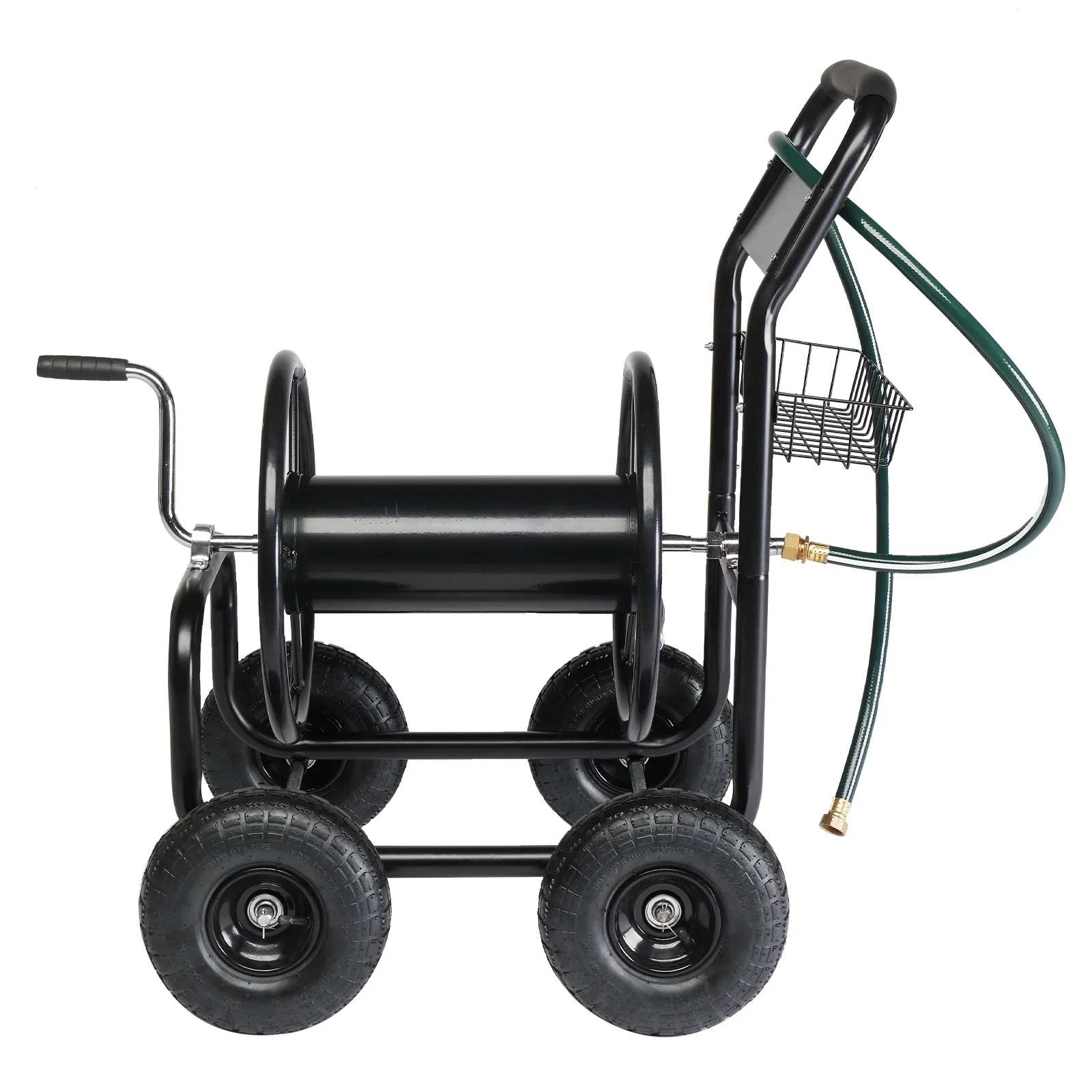 Ktaxon Garden hose cart Iron Four-Wheel Pipe Truck Dark Green