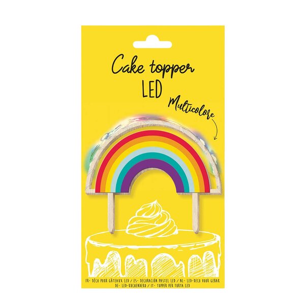 Love LED-kaketopp regnbue 11x9 cm multi