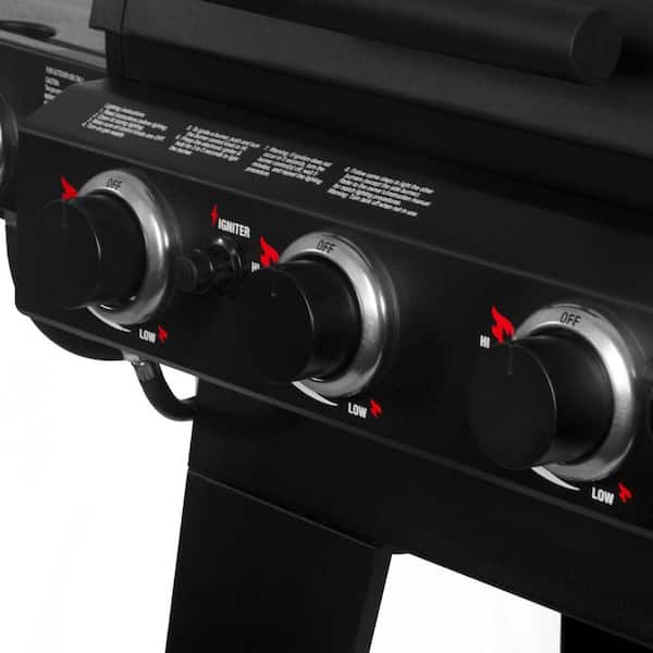 Double Play 1,260 sq , in 3 Burner Gas and Charcoal Grill in Black Image 8