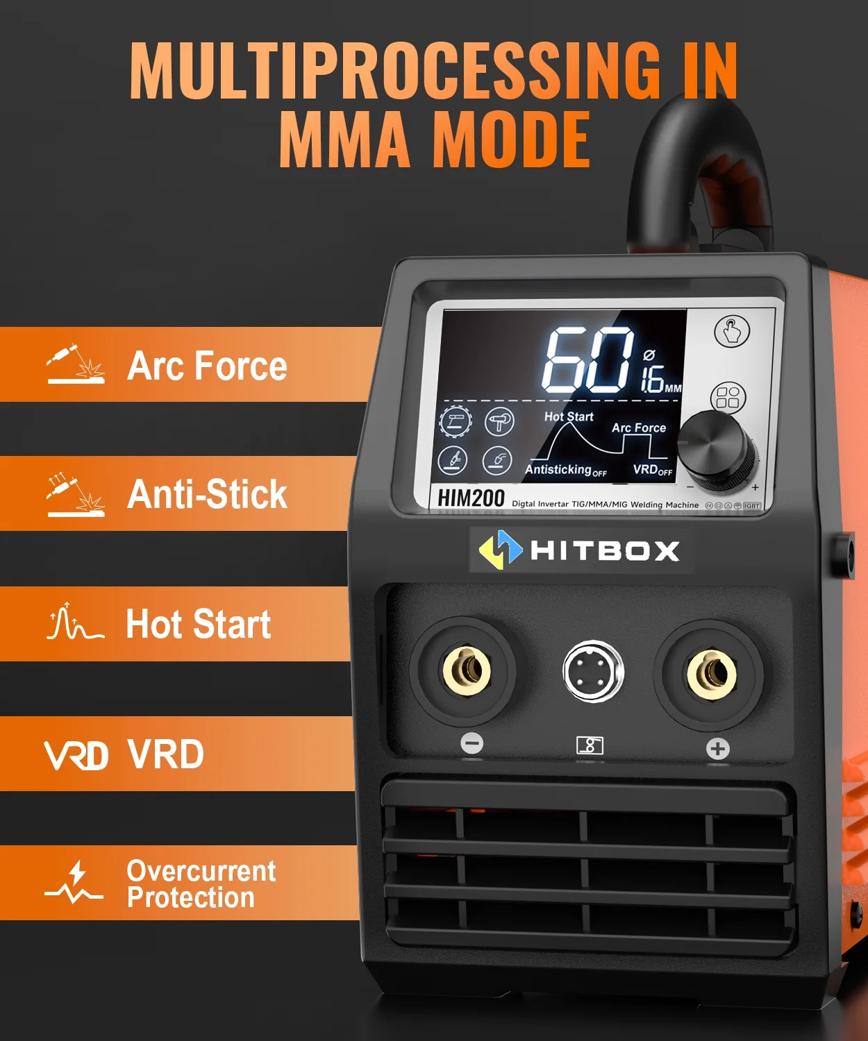 3 in 1 MIG Welder Machine, Synergetic 140A Flux Core Wire Feed Welder 110V/220V, MMA/ MIG/ Lift TIG, Portable Welding Machine - Image 5
