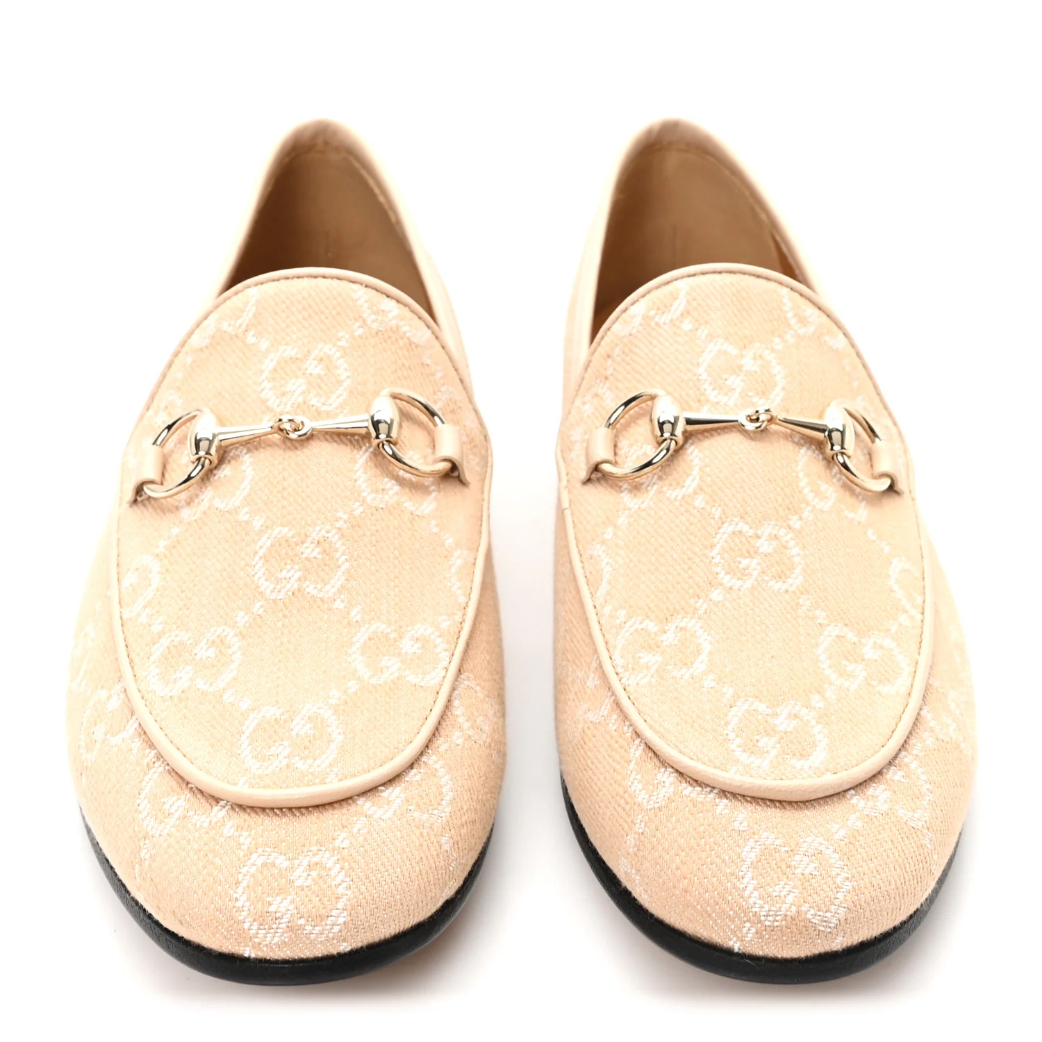 Canvas GG Monogram Horsebit Womens Jordaan Loafers 35.5 Souffle Rose