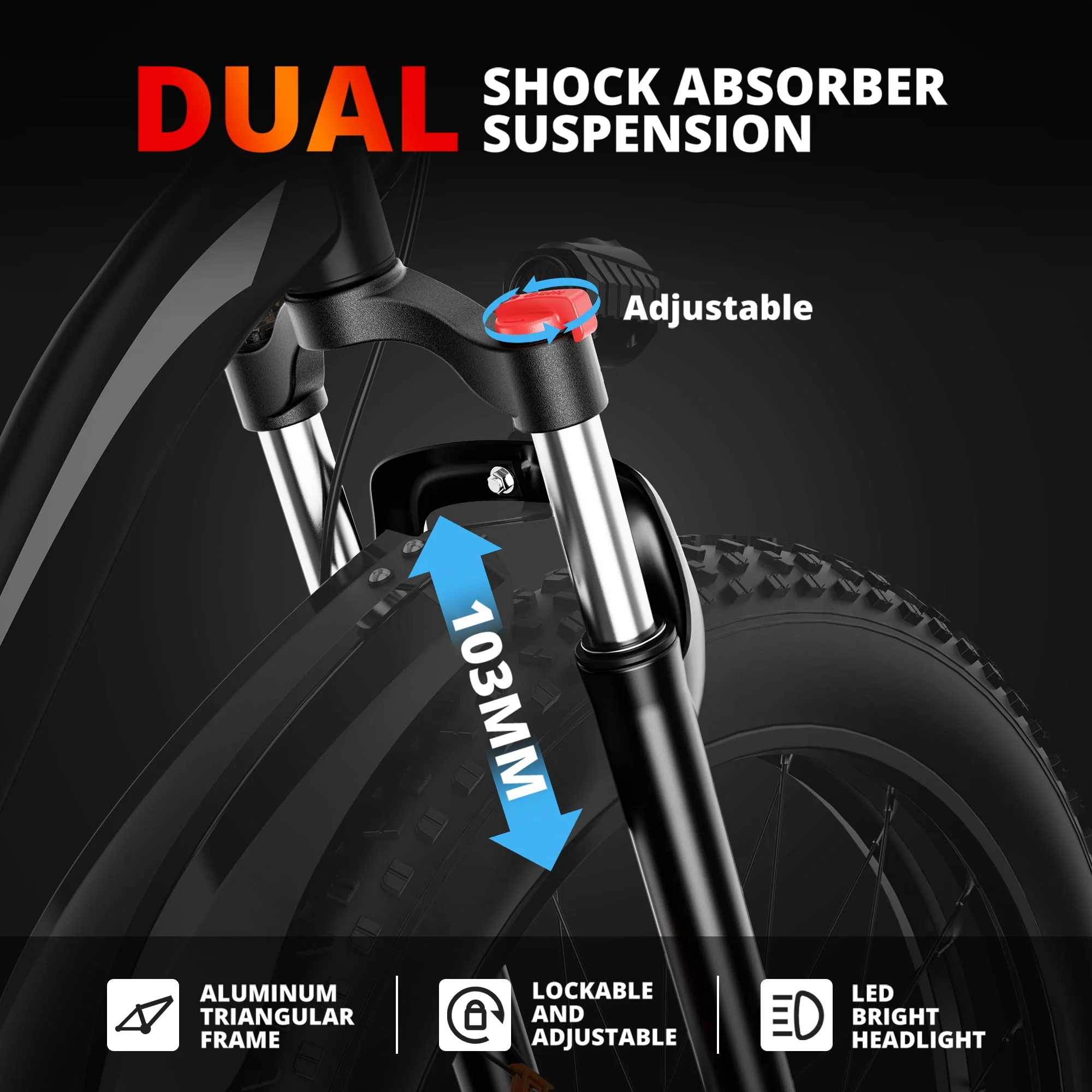 Vélo électrique VTT AMYET EB26 750W 720Wh UL2849, pneus larges 26