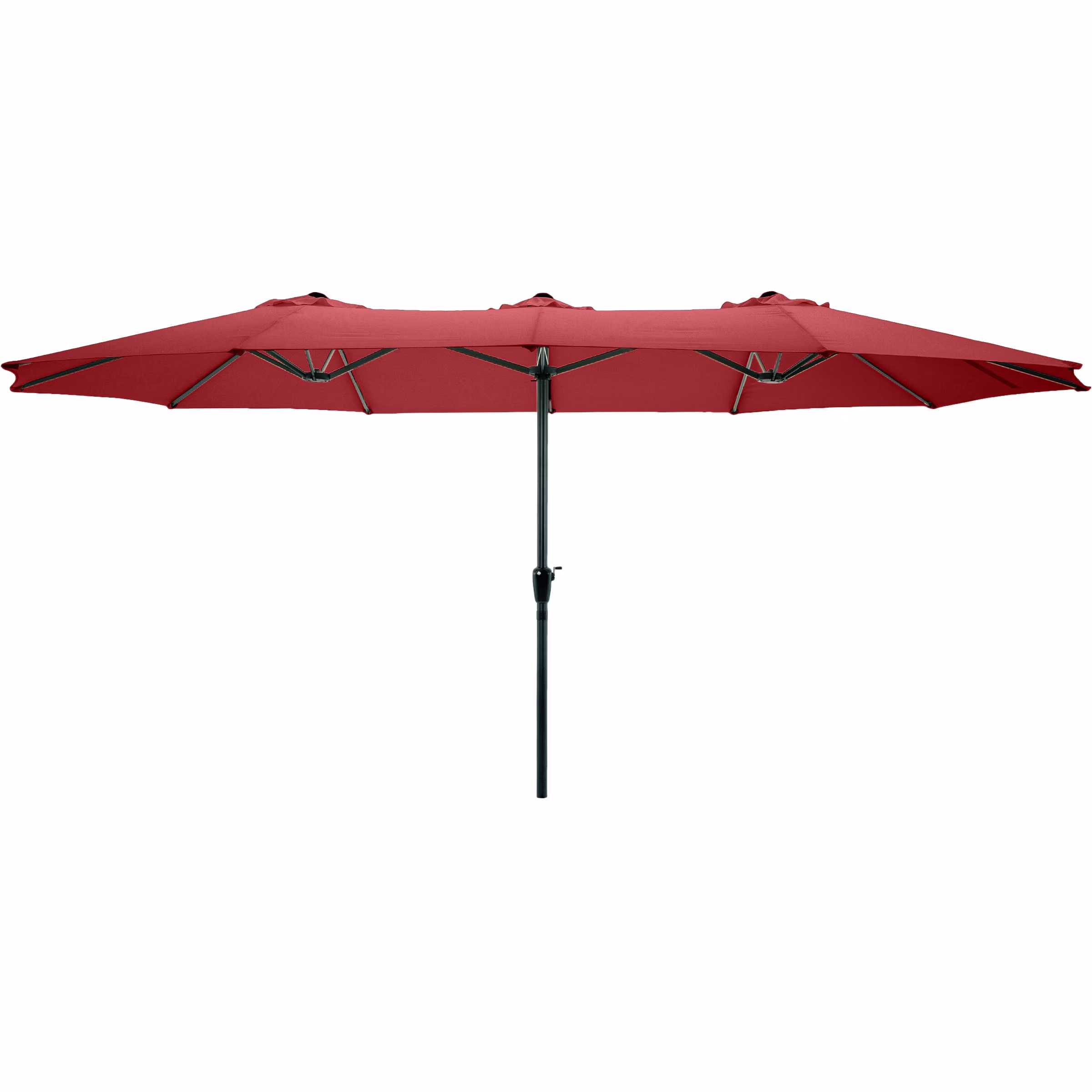 Pure Garden 15 Ft Double Patio Umbrella �?XL Sunshade with Hand Crank, Beige